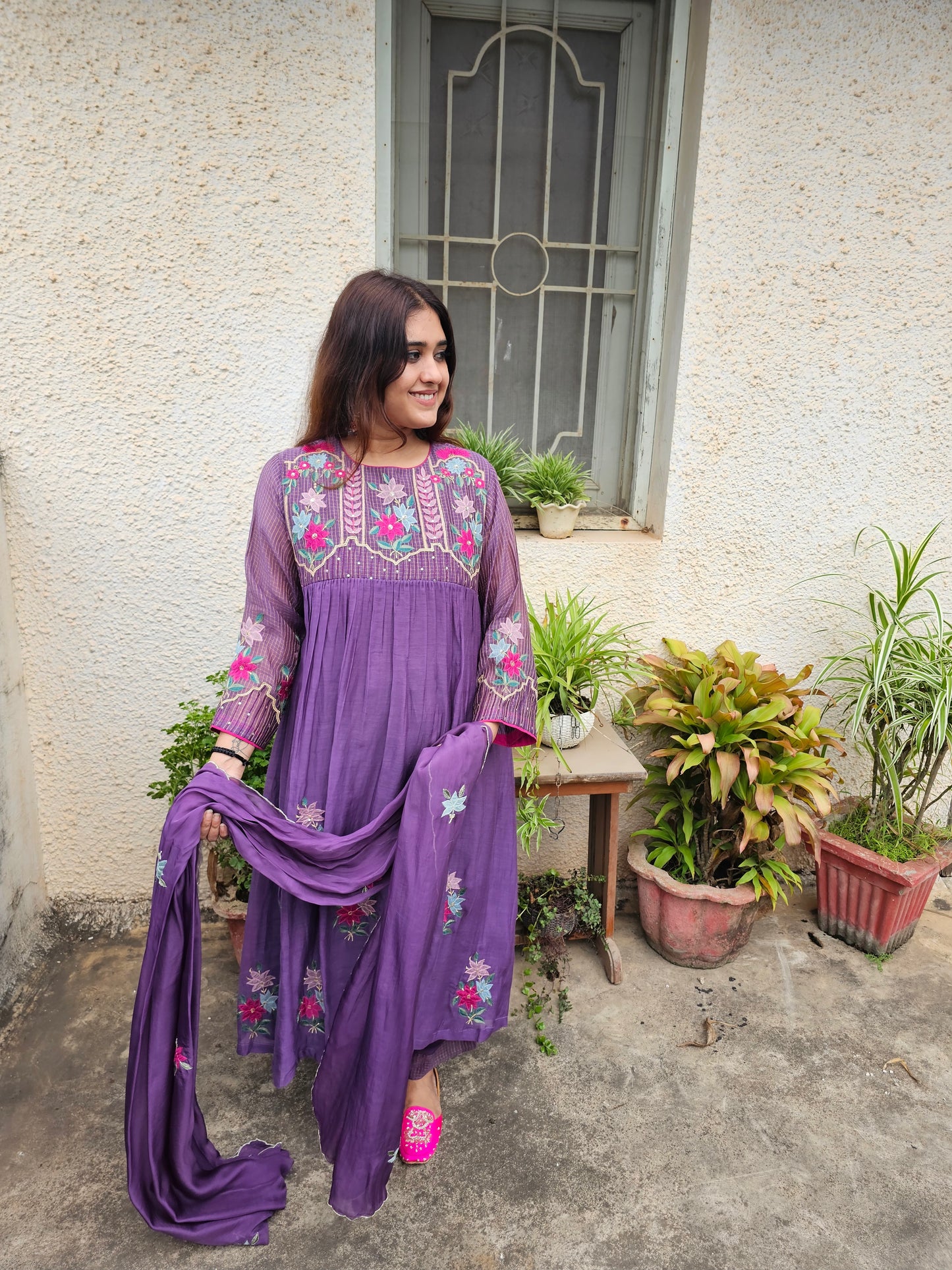 Jeenas mul chanderi suit set