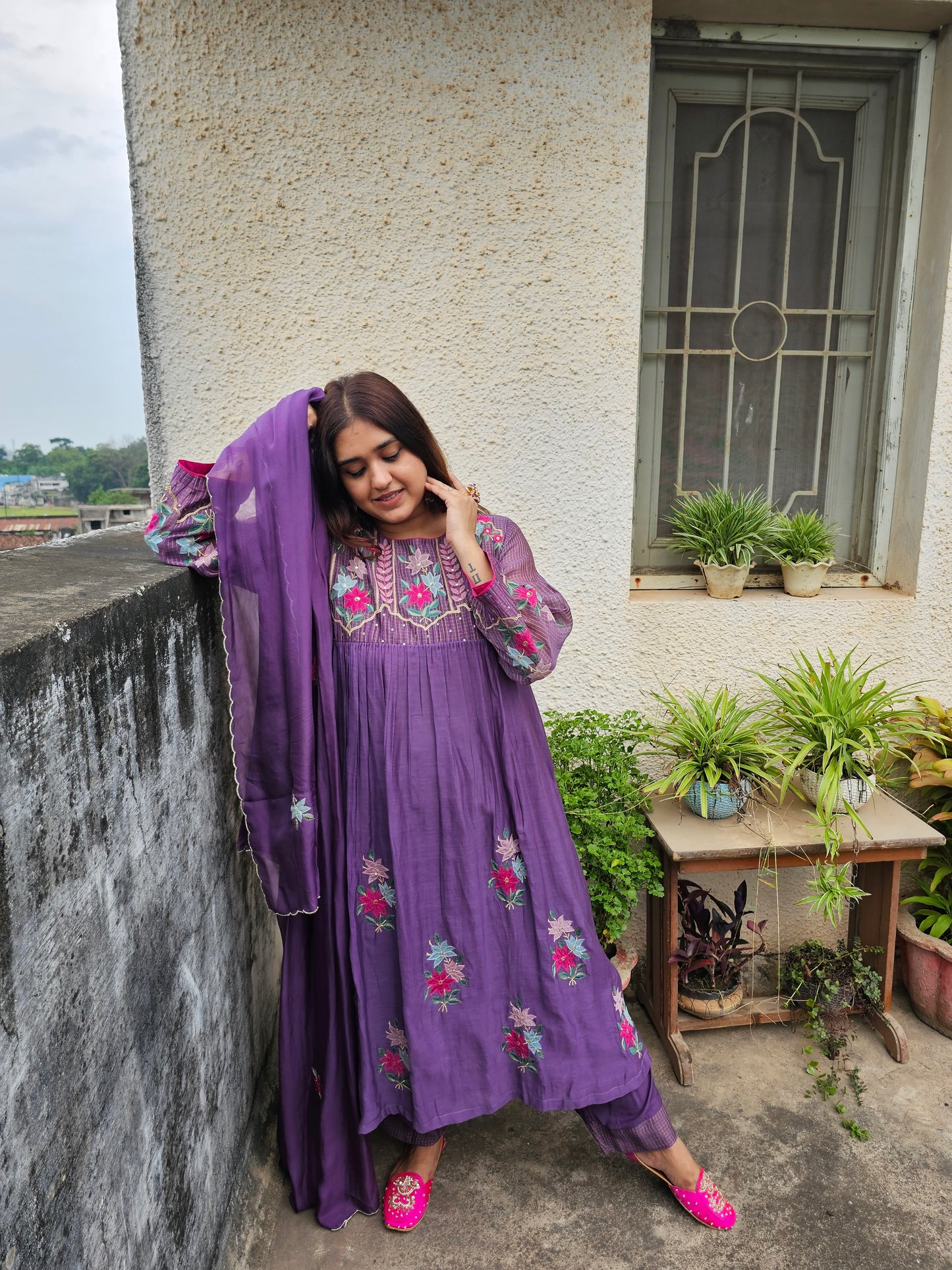 Jeenas mul chanderi suit set