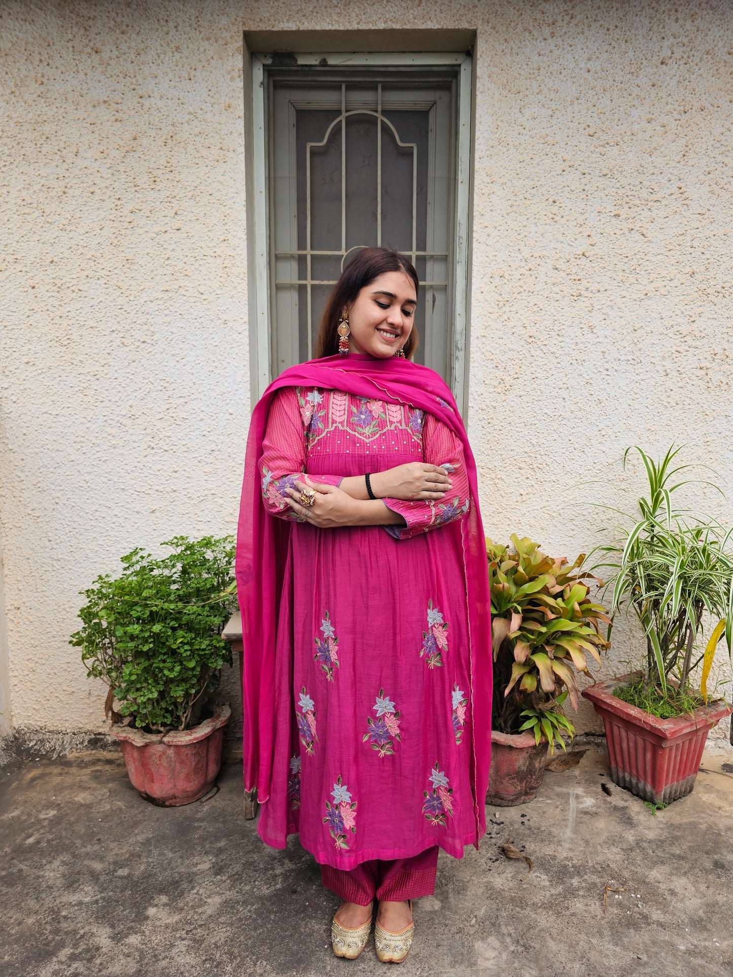 Jeenas mul chanderi suit set