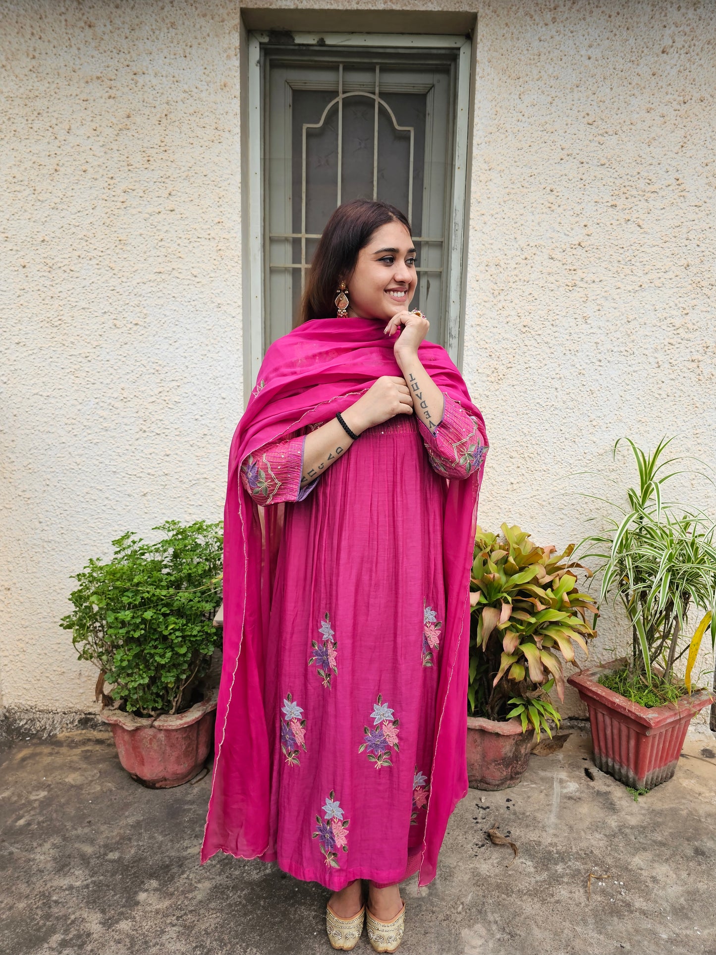 Jeenas mul chanderi suit set