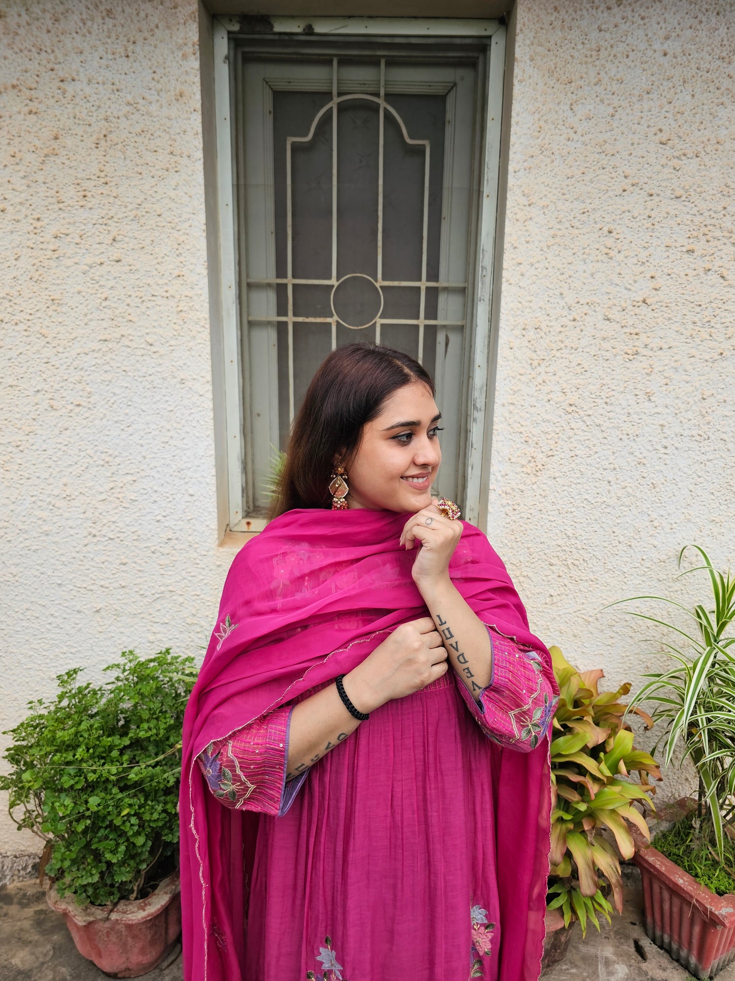 Jeenas mul chanderi suit set