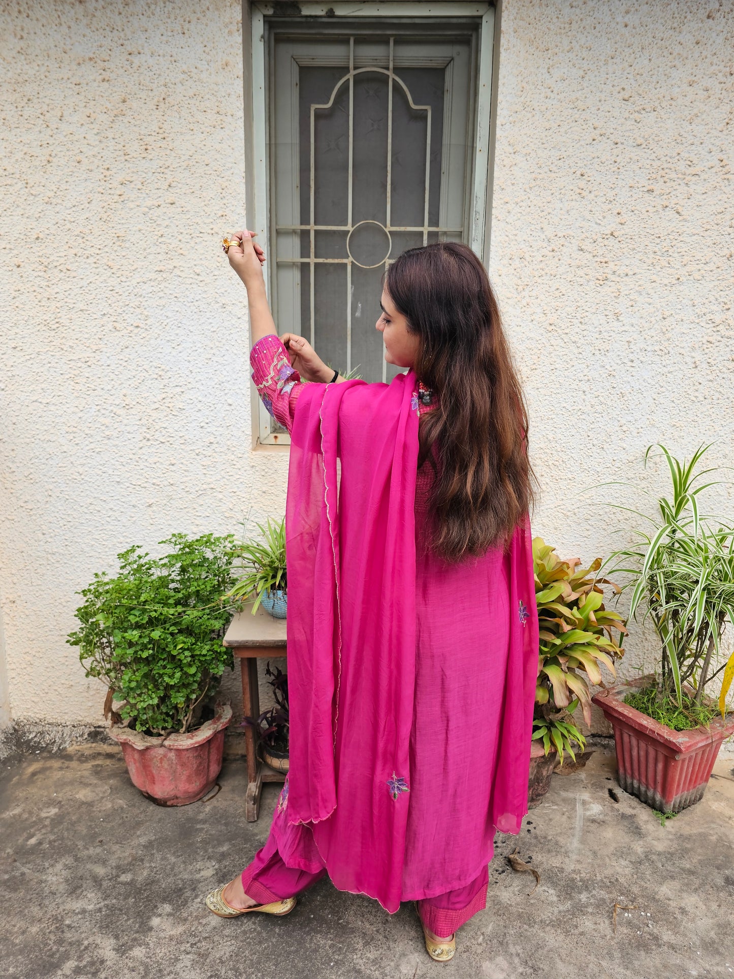 Jeenas mul chanderi suit set