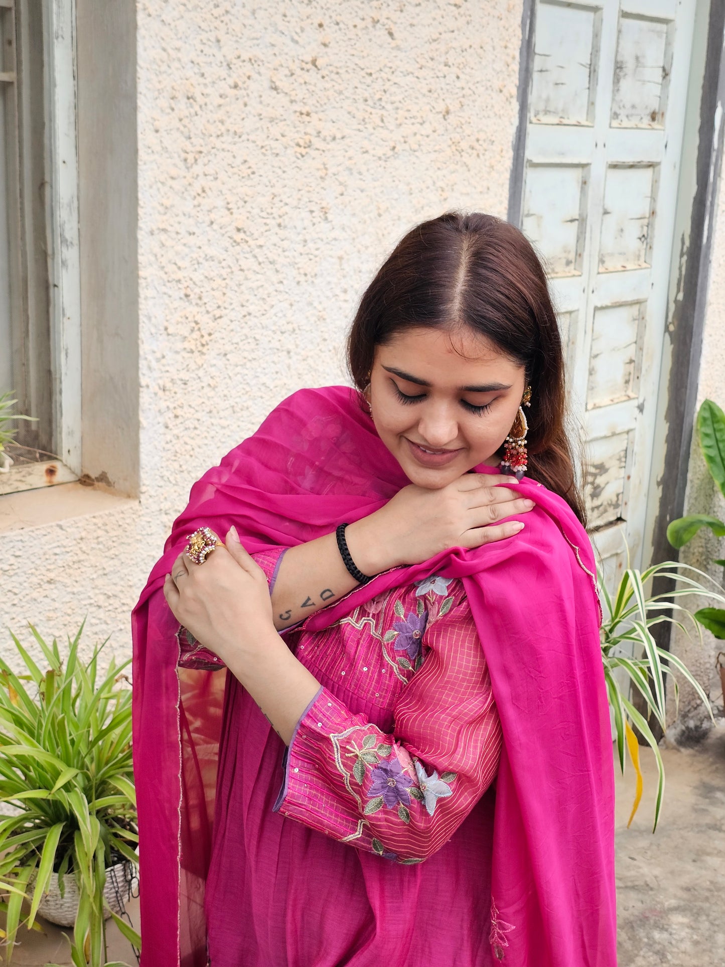 Jeenas mul chanderi suit set