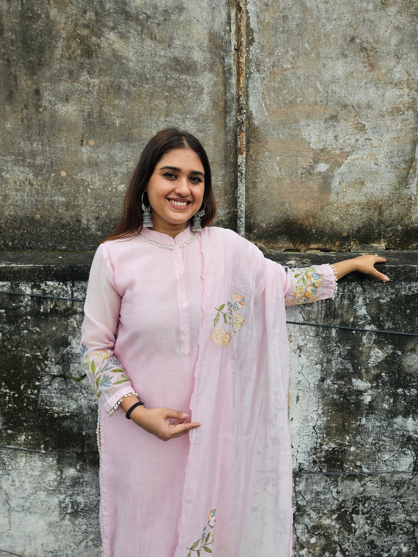 Jeenas mul chanderi suit set