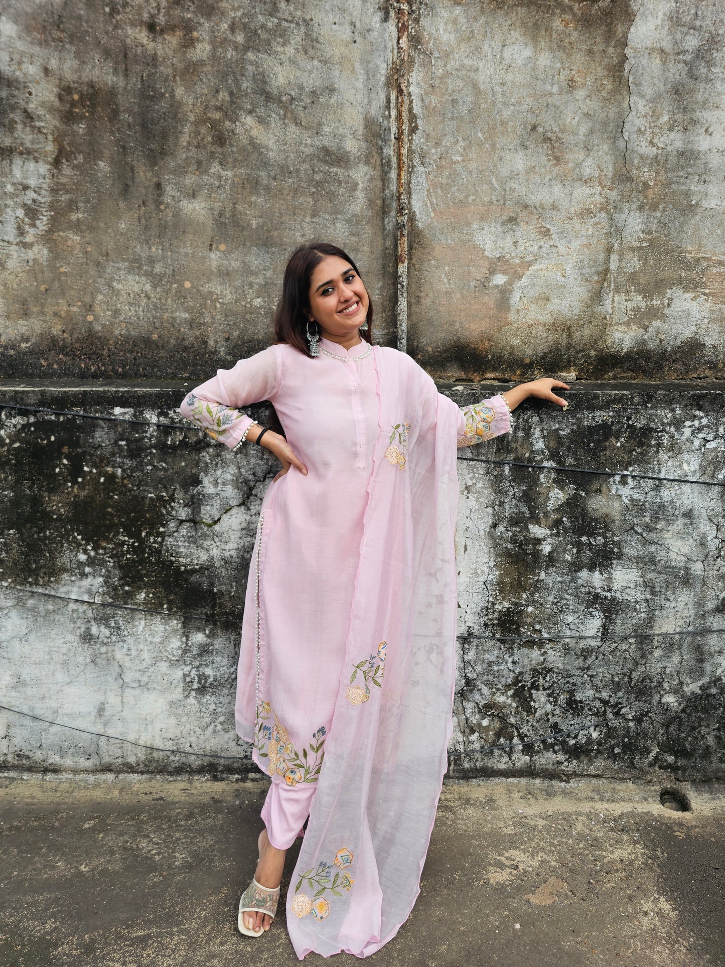 Jeenas mul chanderi suit set