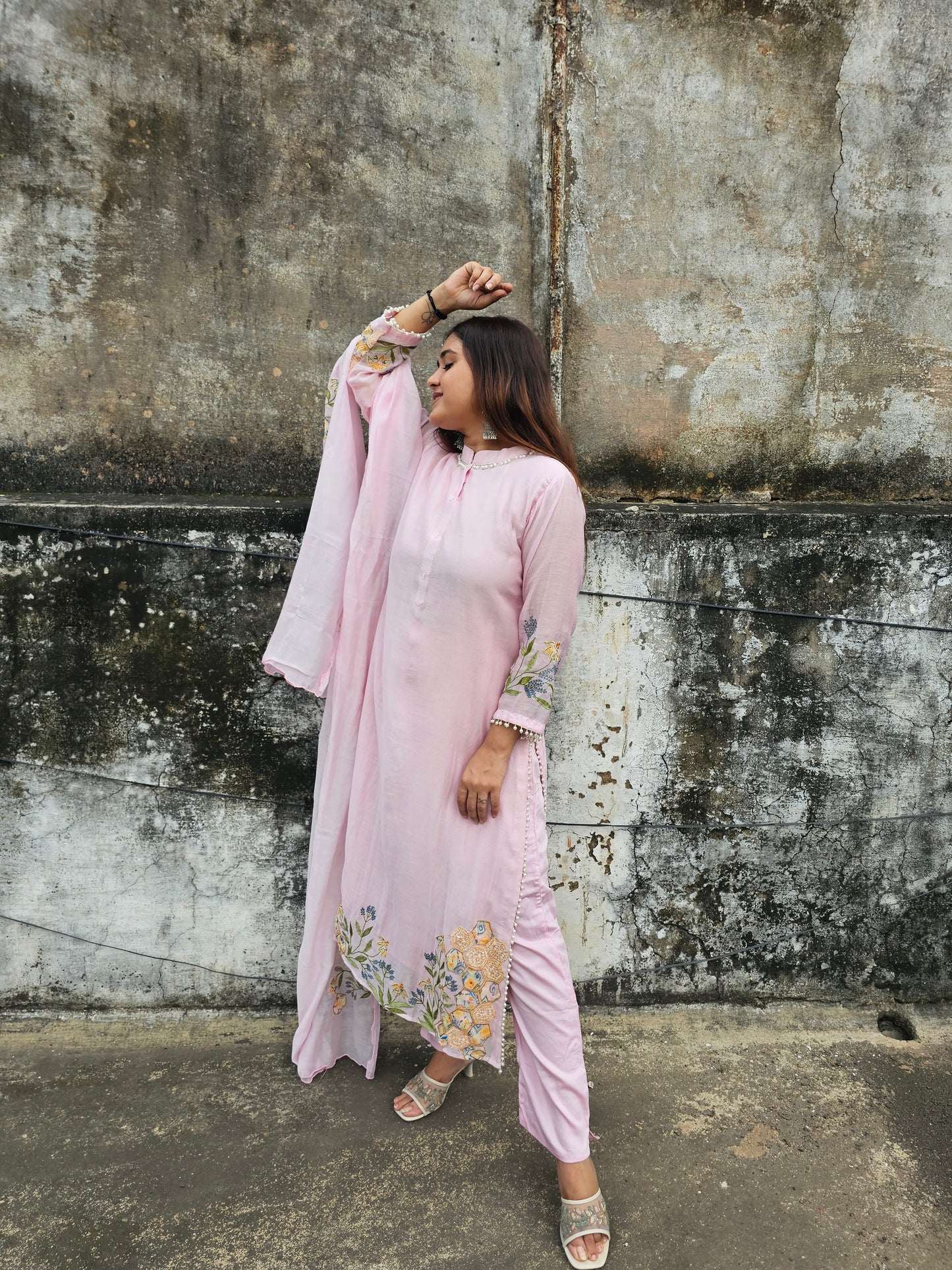 Jeenas mul chanderi suit set