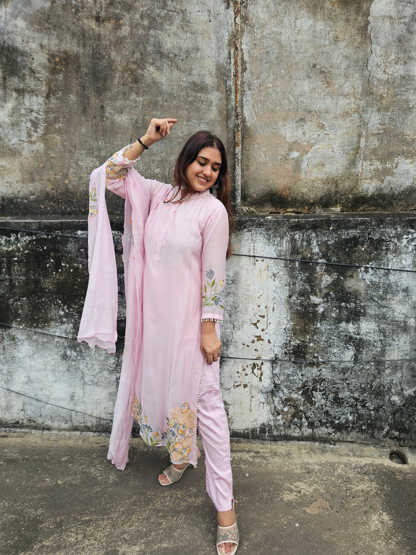 Jeenas mul chanderi suit set