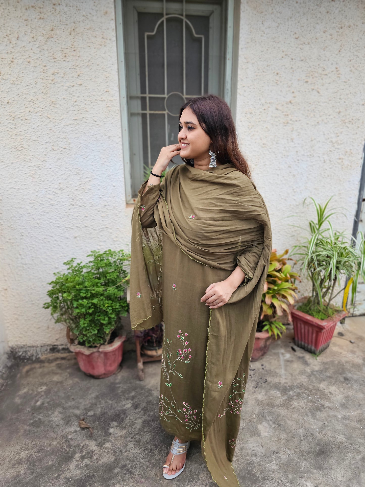 Jeenas pure cotton katha suit