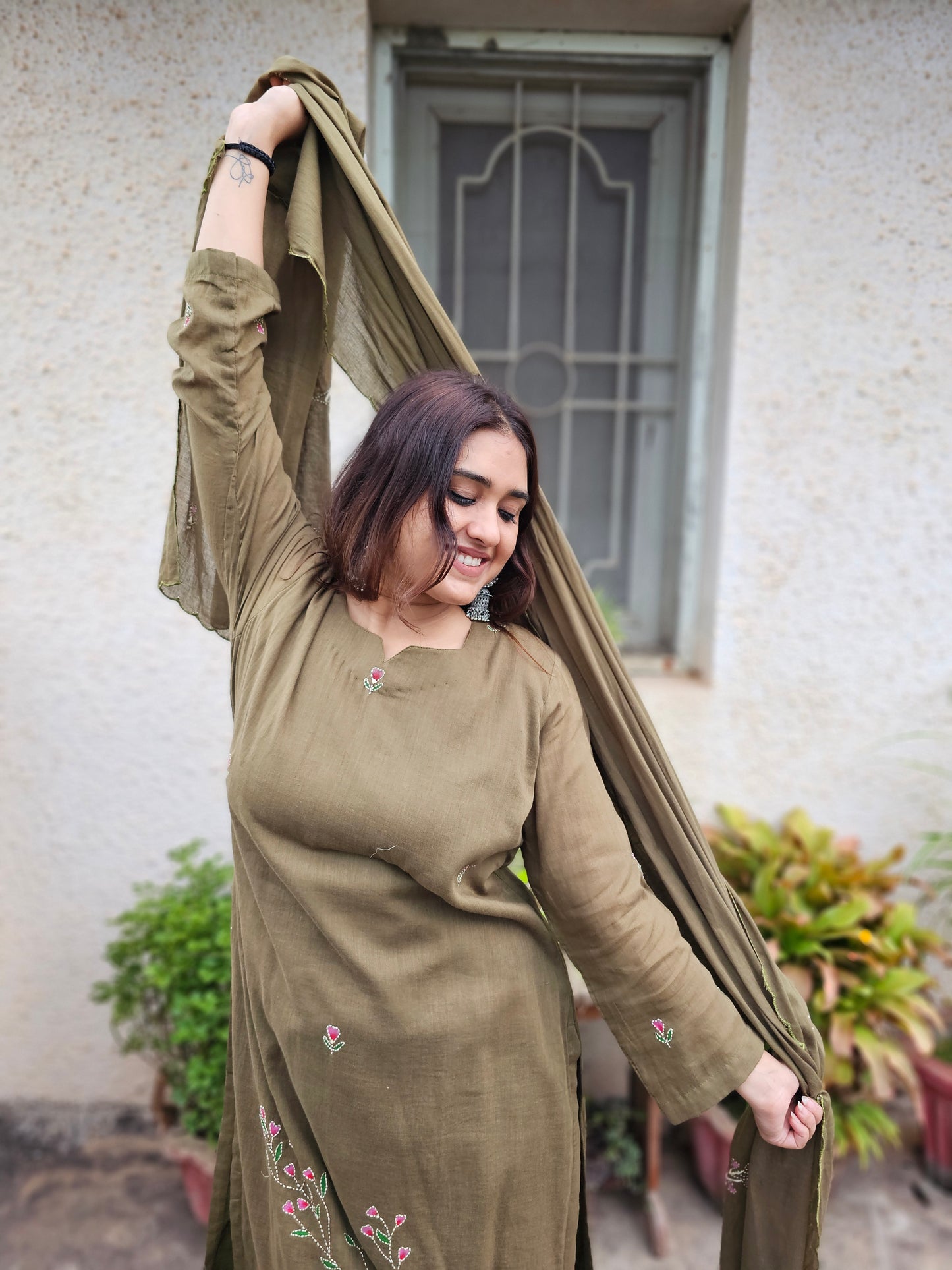 Jeenas pure cotton katha suit