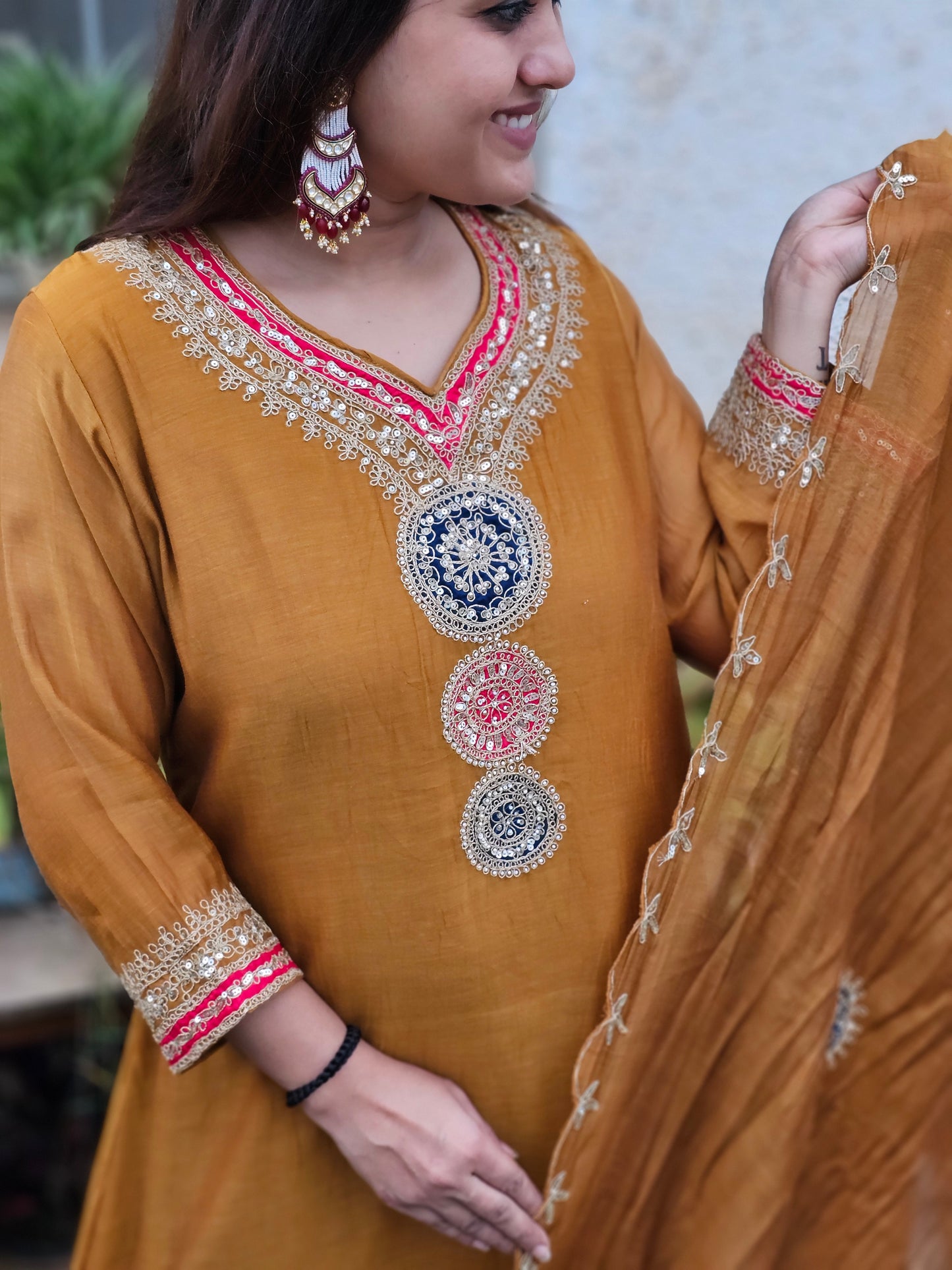 Jeenas mul chanderi suit set
