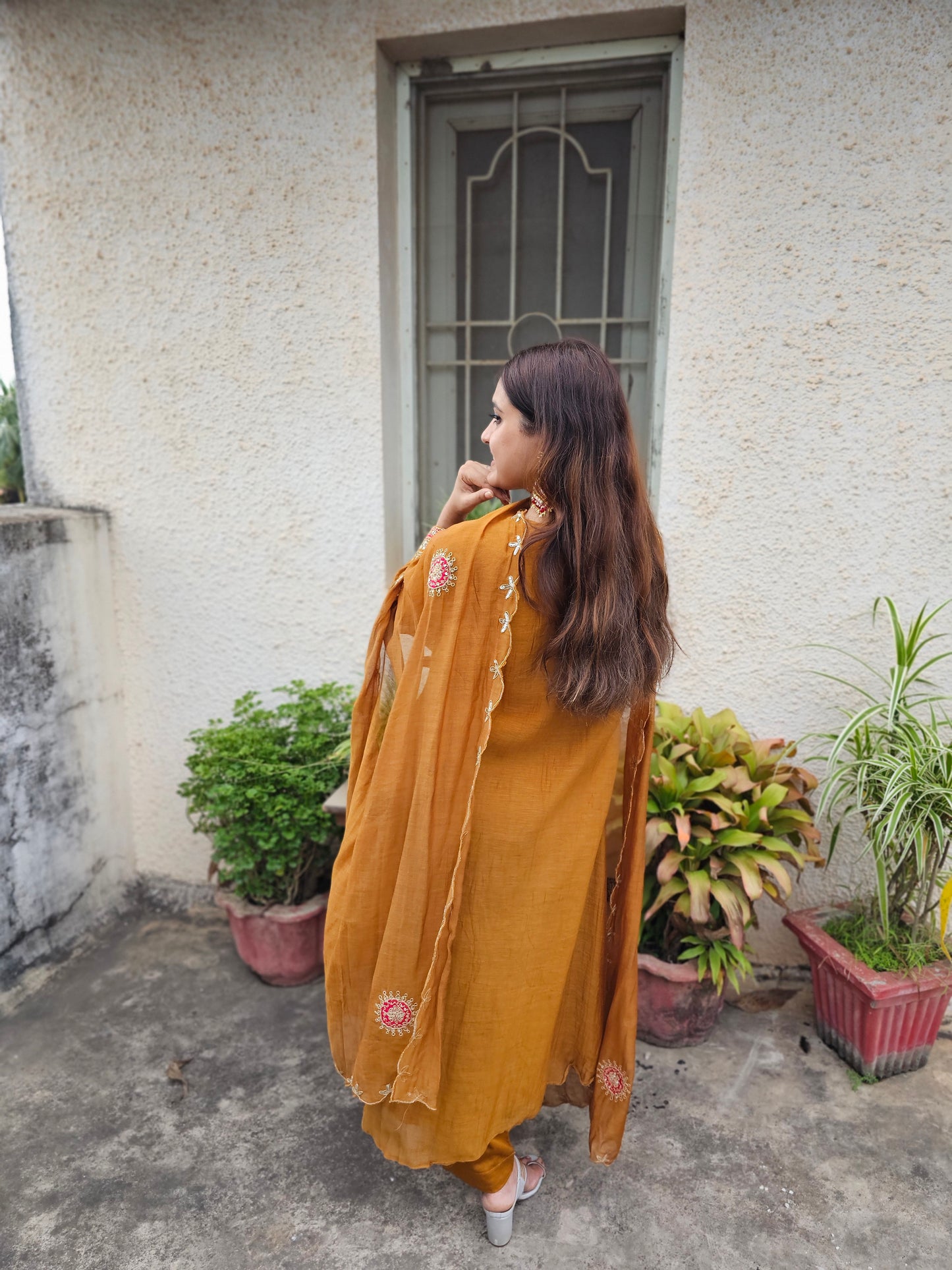 Jeenas mul chanderi suit set