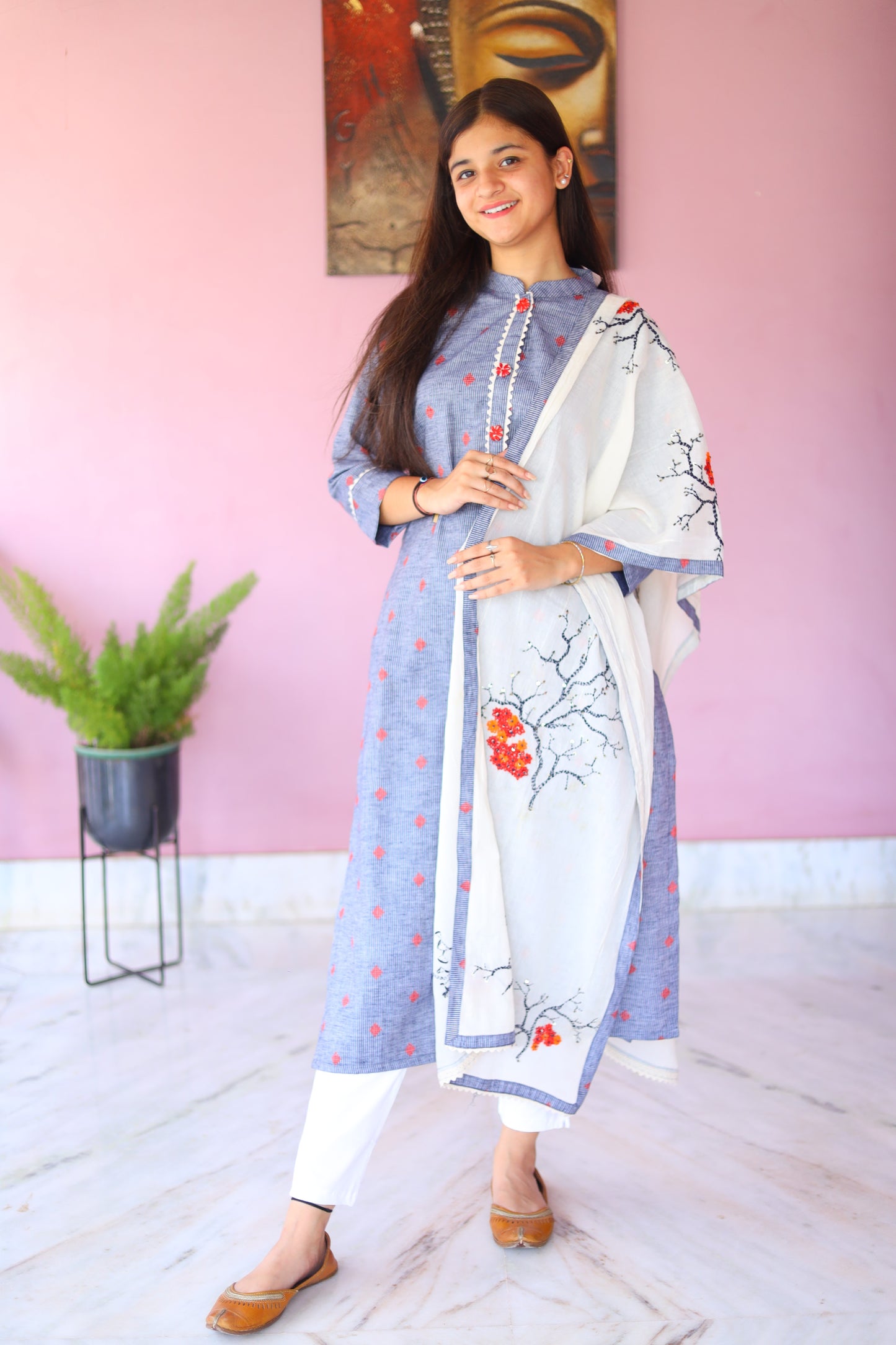 JEENAS Cotton Kurti Dupatta