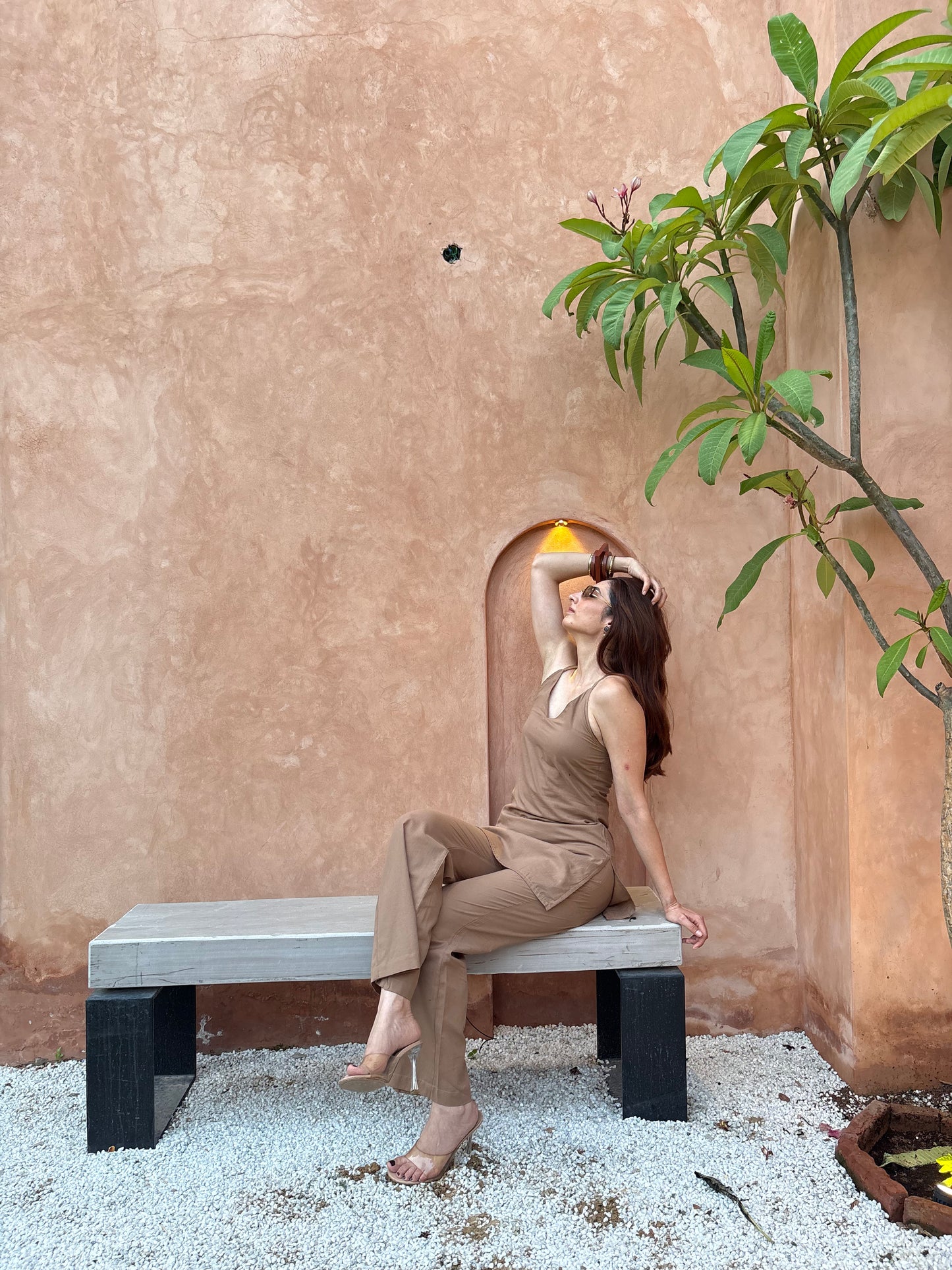 SAND & SOUL HALTERNECK KURTI PANT SET