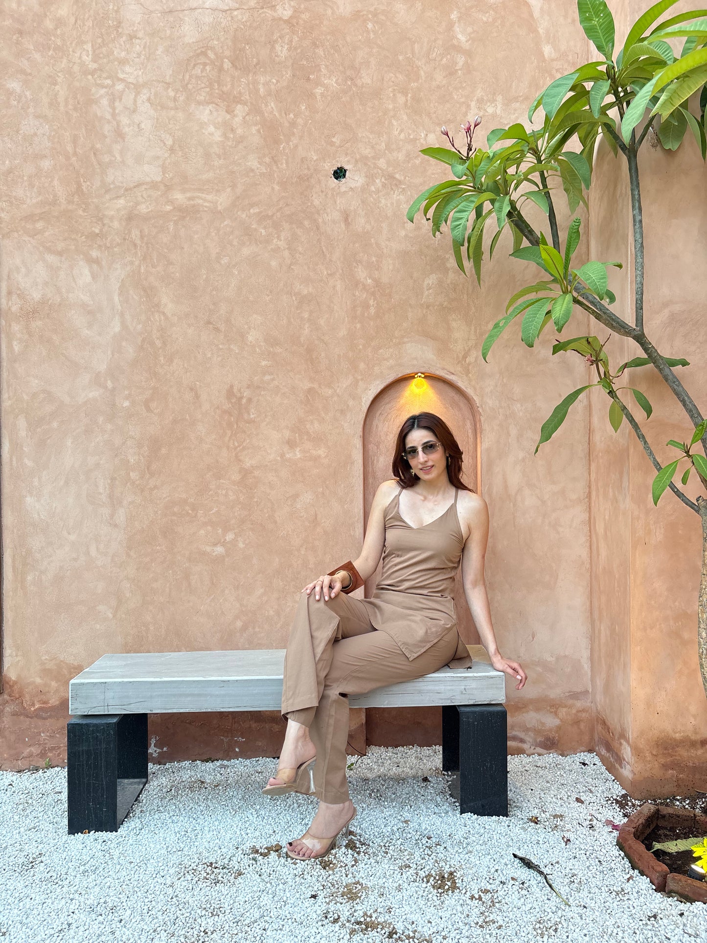 SAND & SOUL HALTERNECK KURTI PANT SET