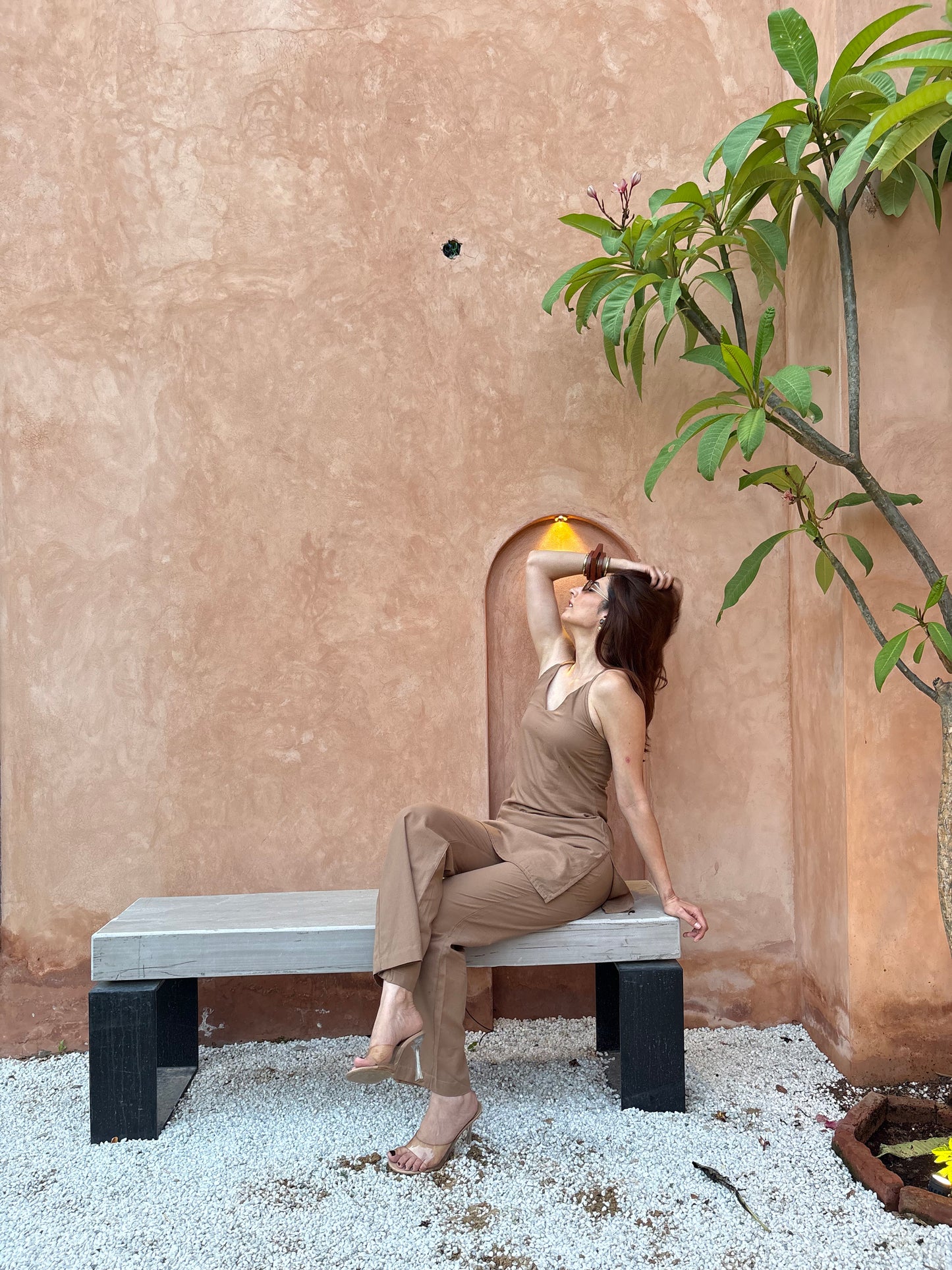 SAND & SOUL HALTERNECK KURTI PANT SET