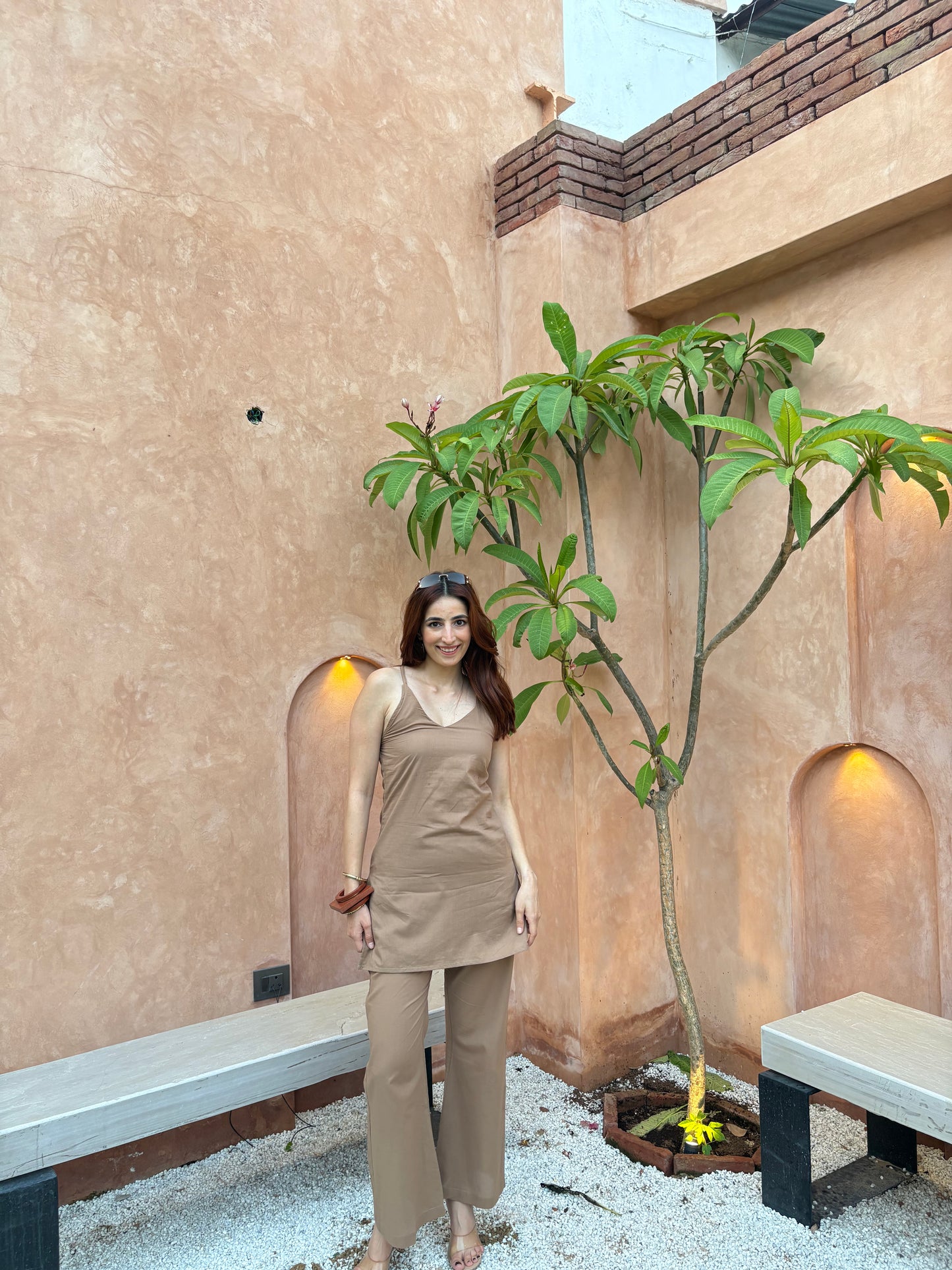 SAND & SOUL HALTERNECK KURTI PANT SET