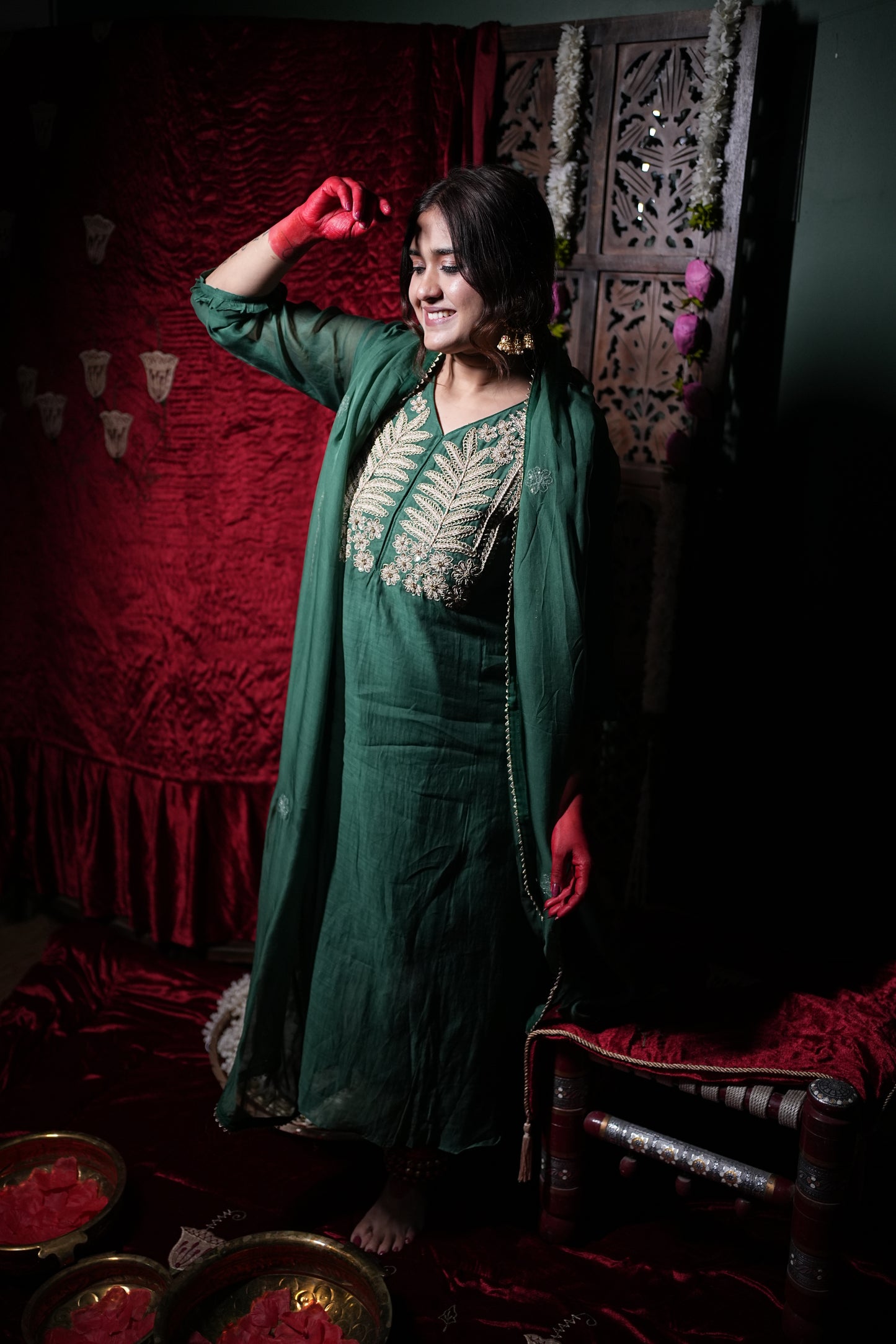 Jeenas Bottle Green Bliss suit