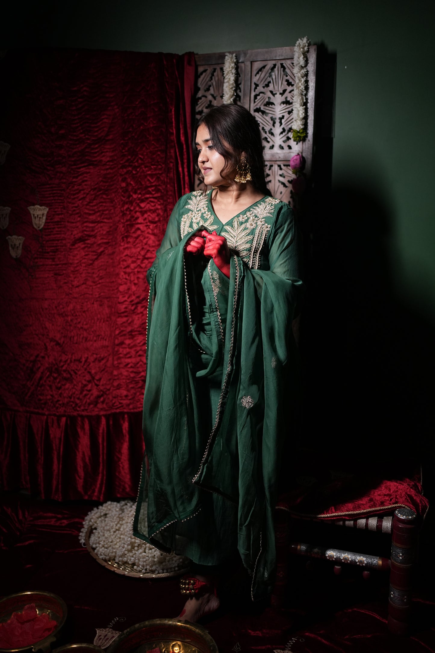 Jeenas Bottle Green Bliss suit