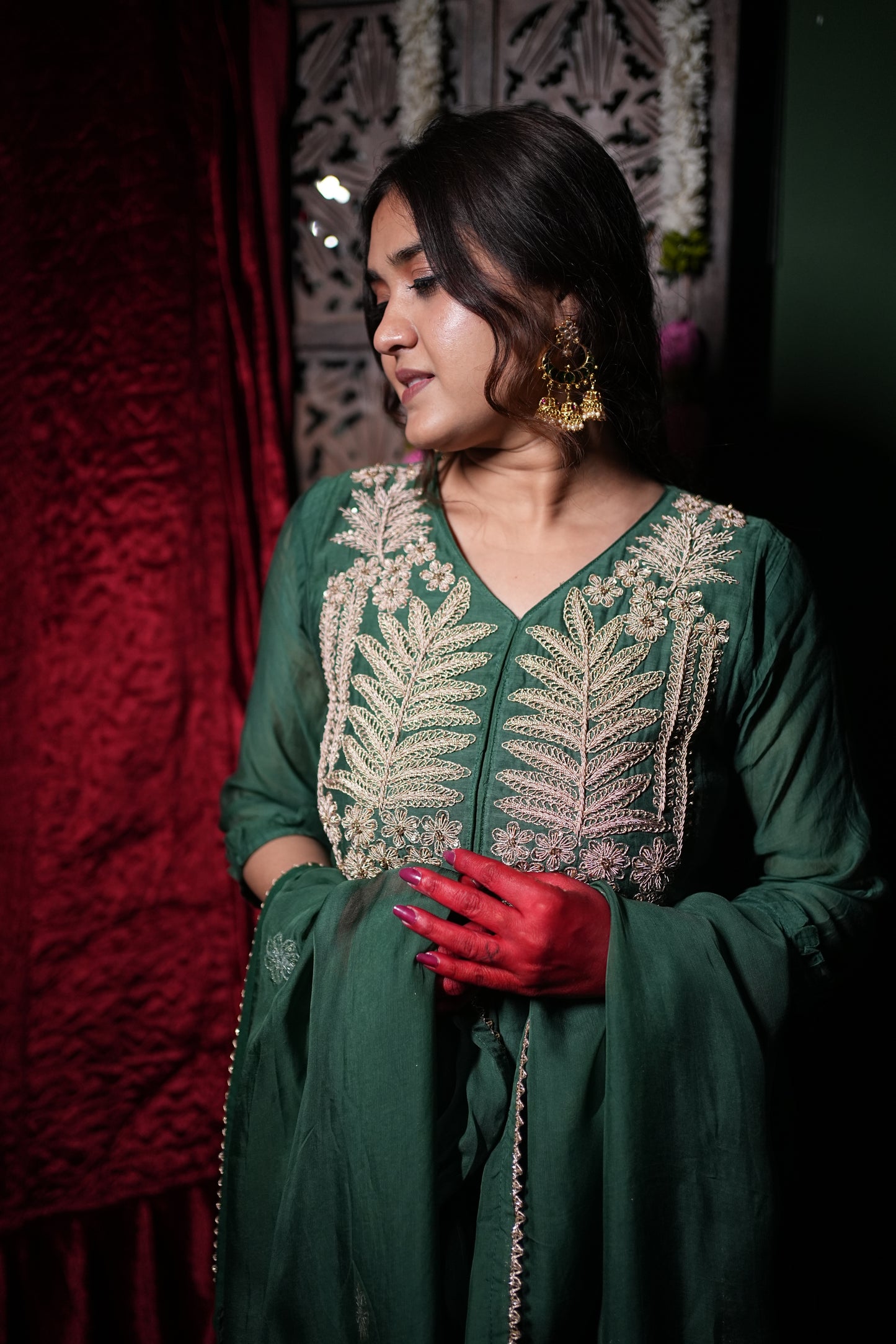 Jeenas Bottle Green Bliss suit