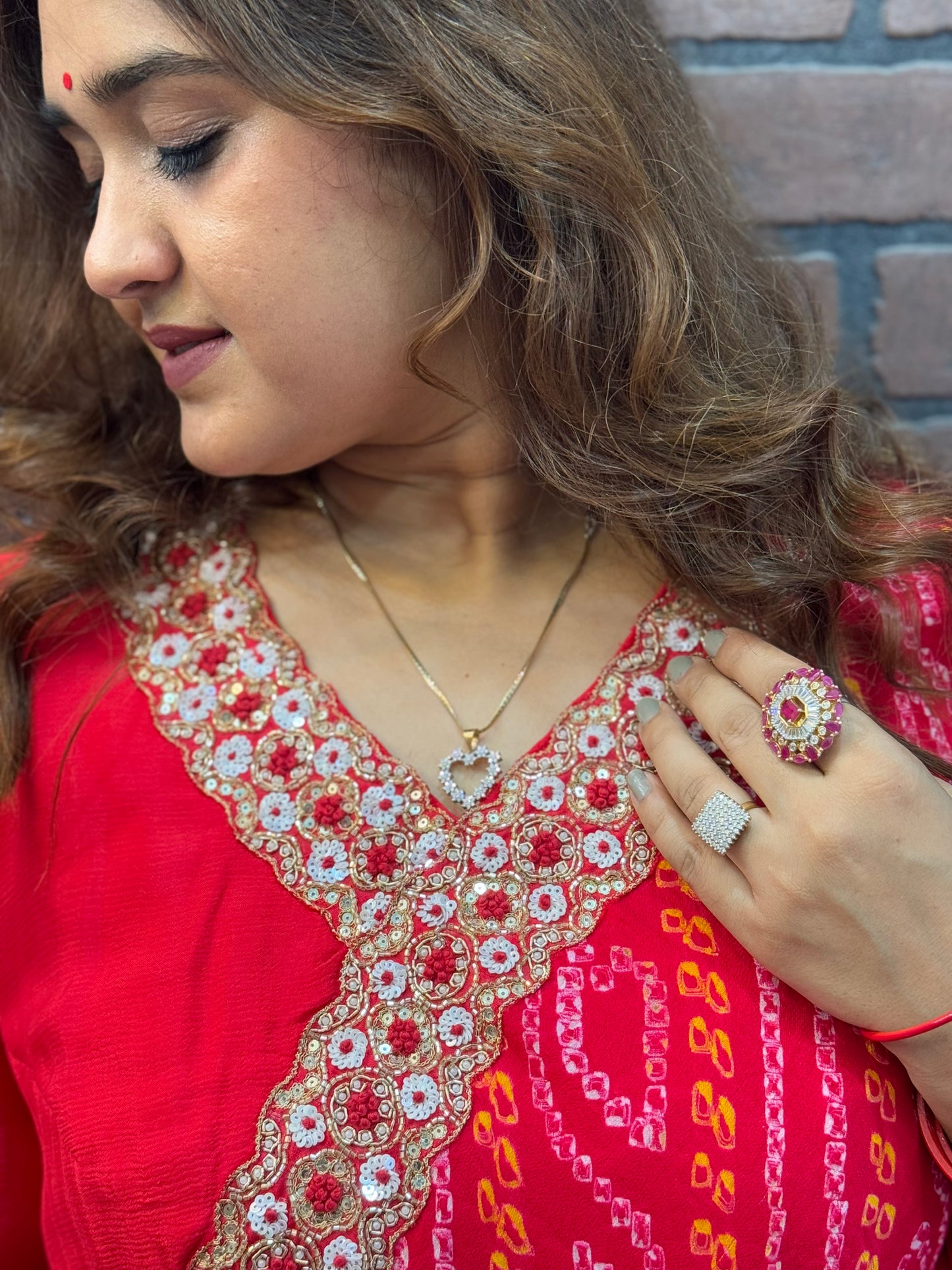 Jeena's pure bandhani kurta