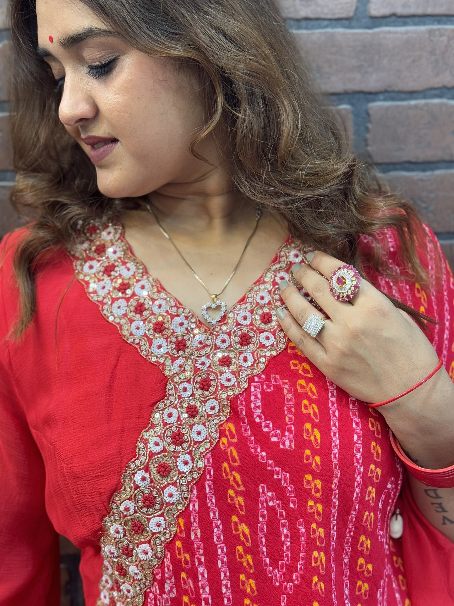 Jeena's pure bandhani kurta
