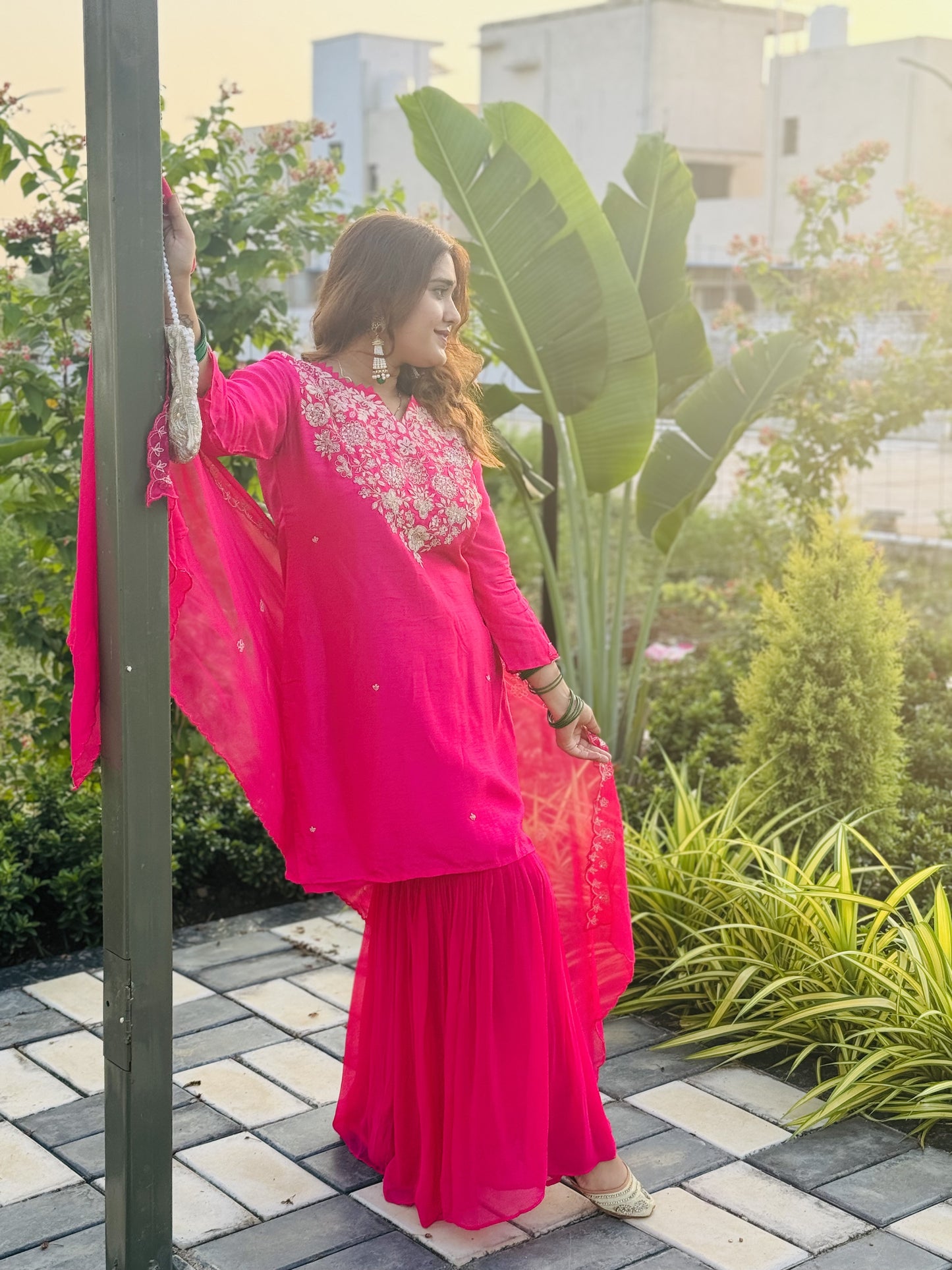 Jeena's pure silk with hand embroidery zardogi work