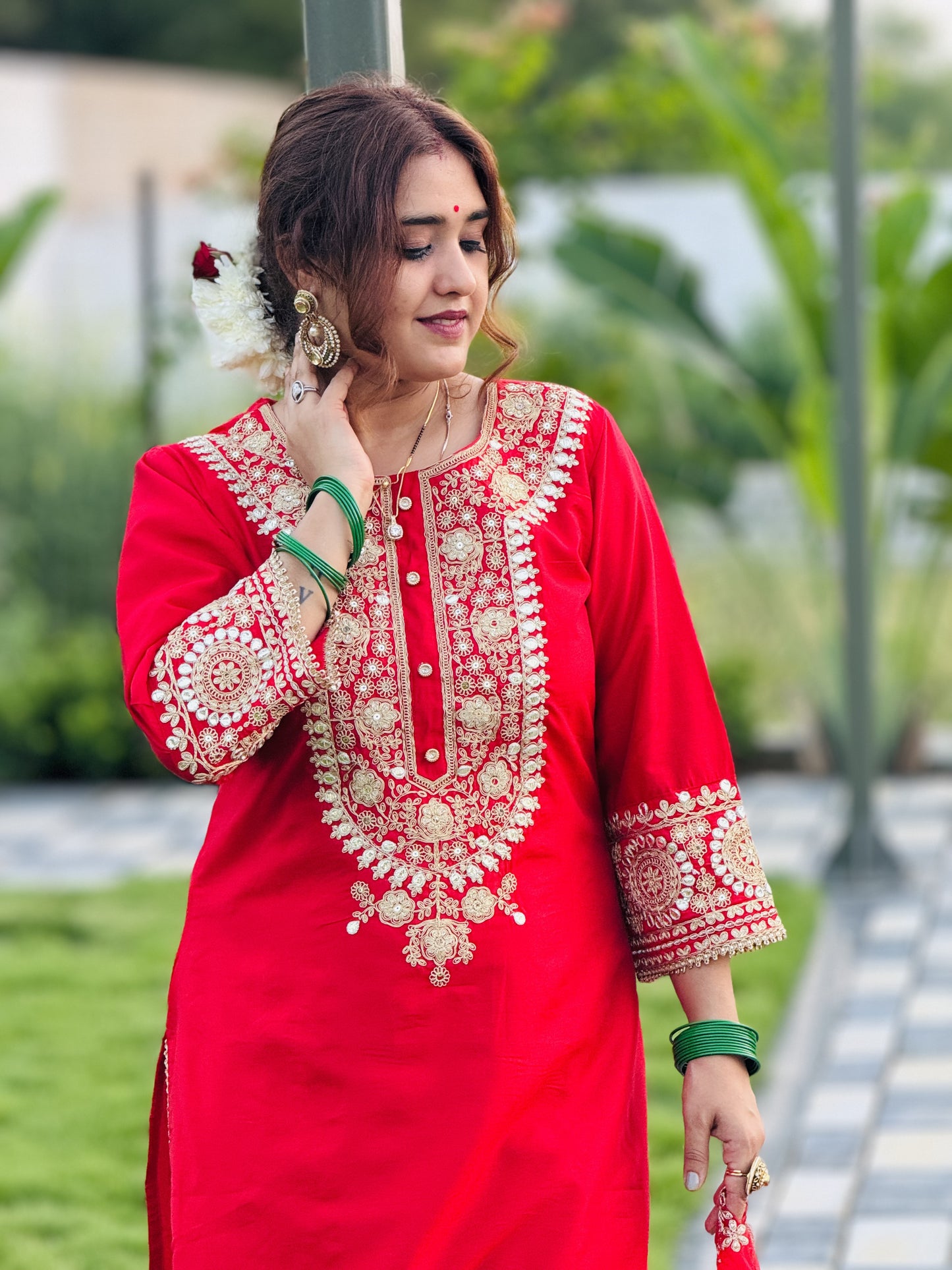 Jeena's kurta pant and organza dupatta