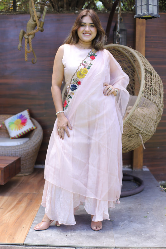 JEENAS Women White Elegant Co-Ord Set With Dupatta