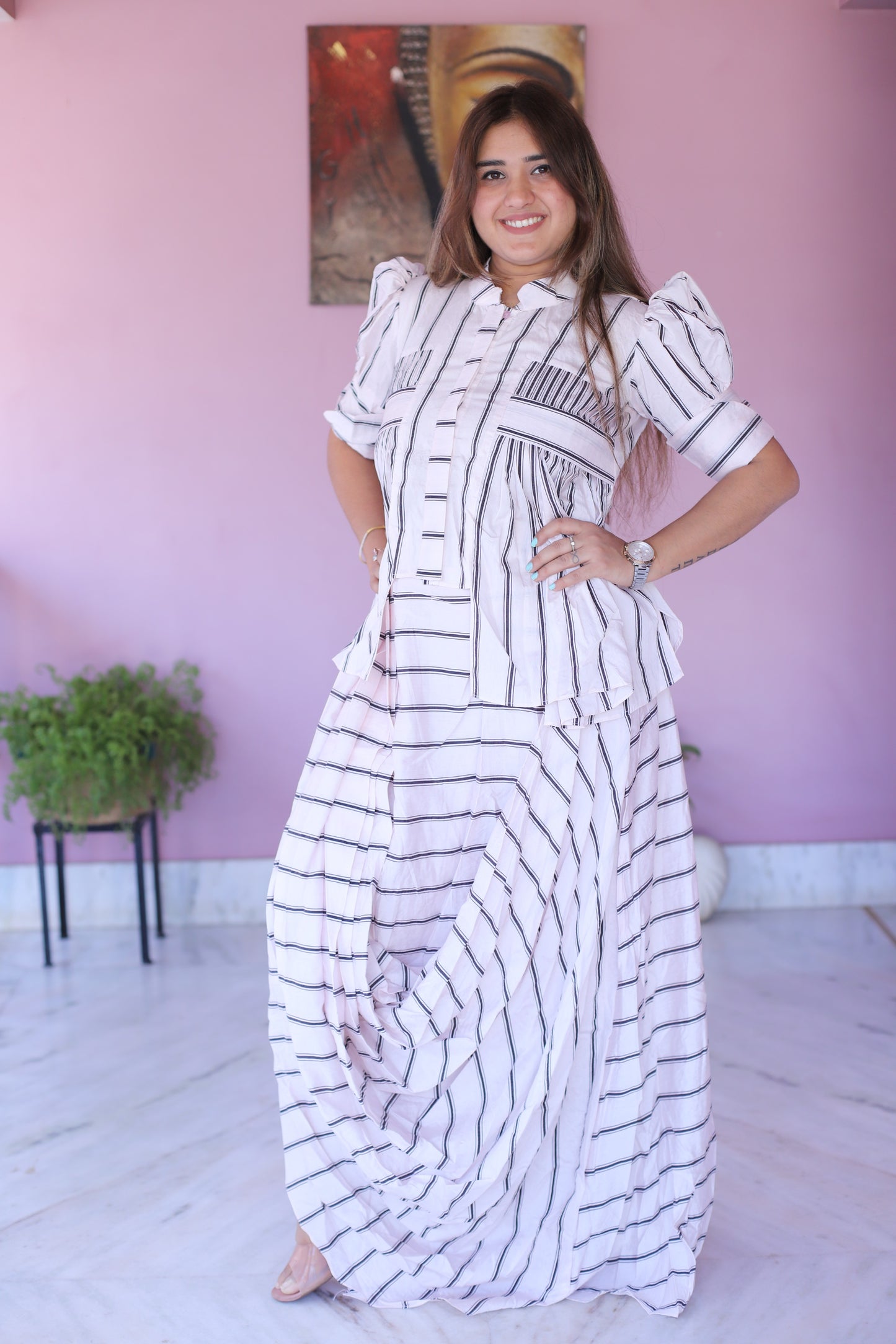 JEENAS Women Two Piece Dress Pure Silk Cotton