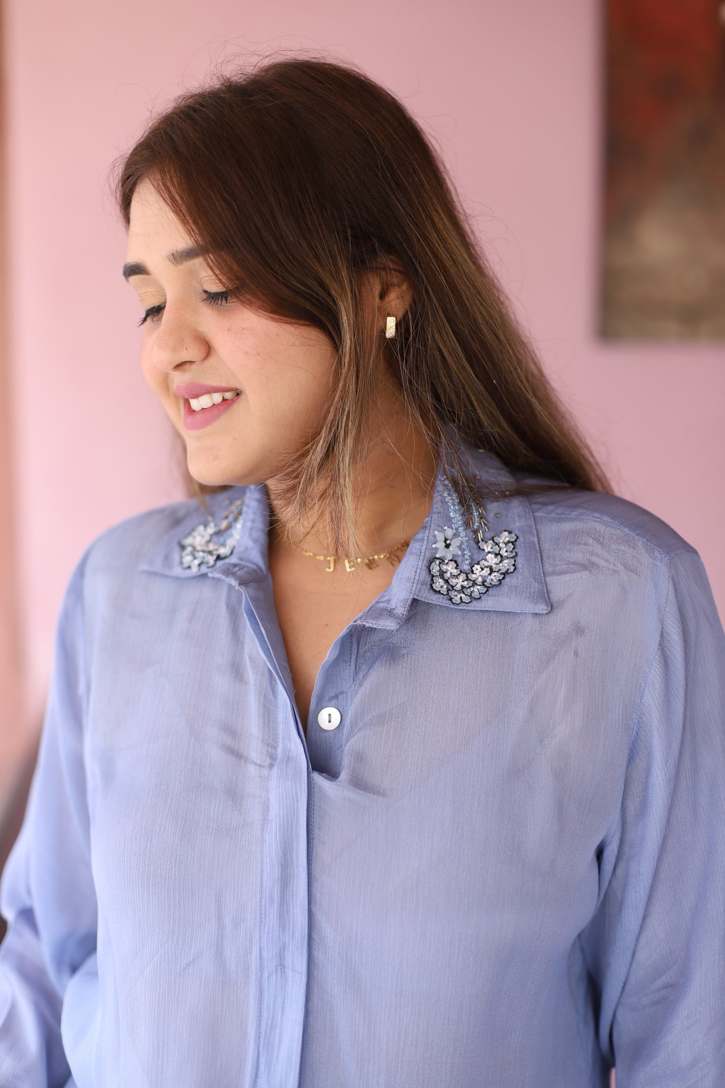 JEENAS Women Pure Chinon Long Shirt