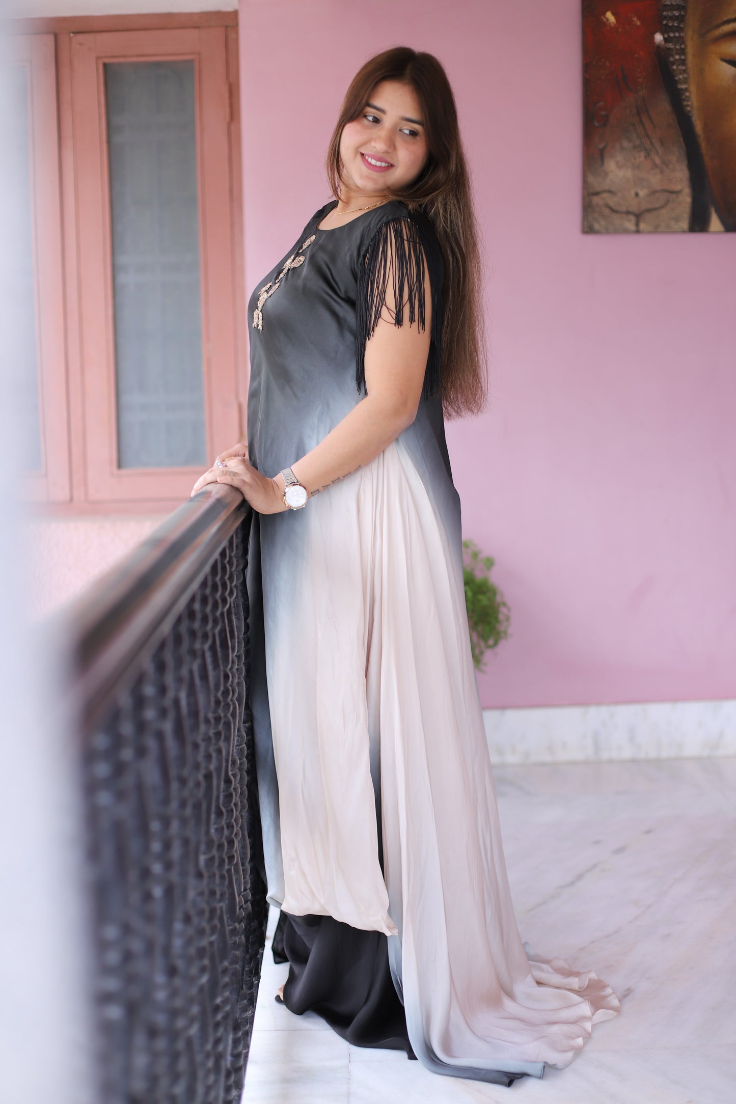 JEENAS Women Pure Satin Dress with Drape
