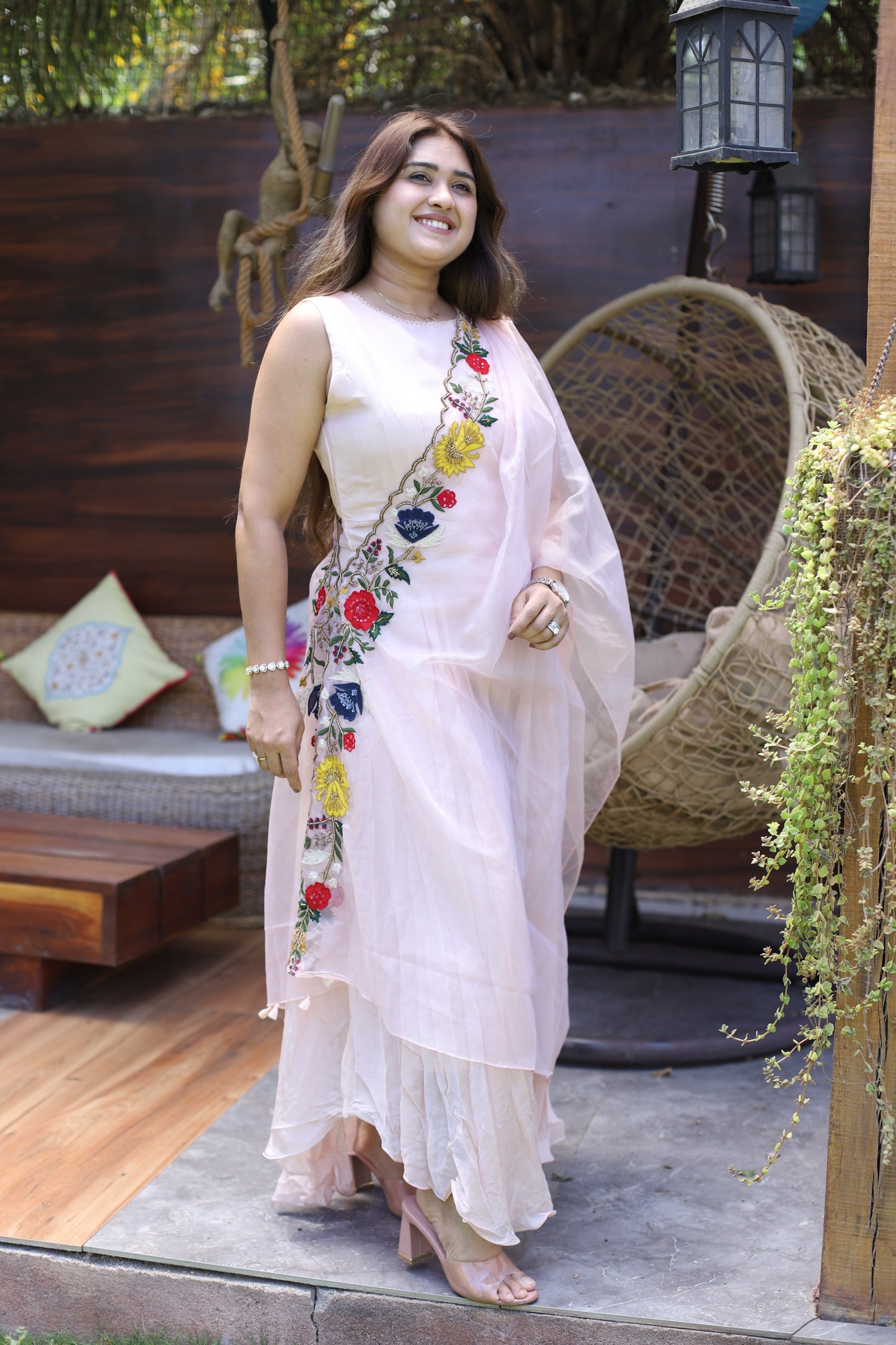JEENAS Women White Elegant Co-Ord Set With Dupatta