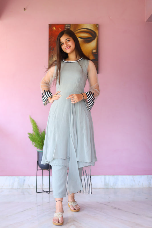 JEENAS Women Pure Georgette Pant Set