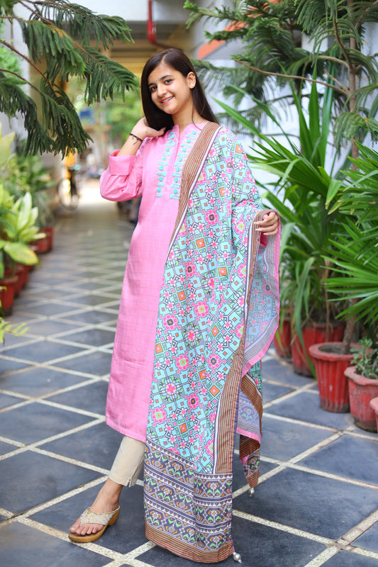 JEENAS Pure Masleen  kurti dupatta