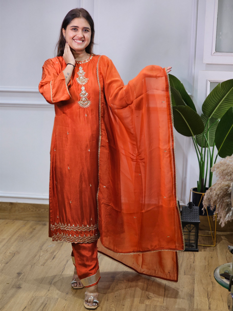 Jeenas pure mul chanderi Suit set