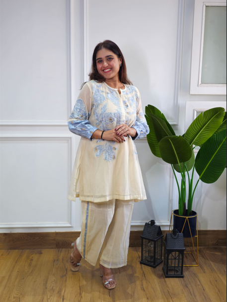 Jeenas pure mul chanderi Cord set