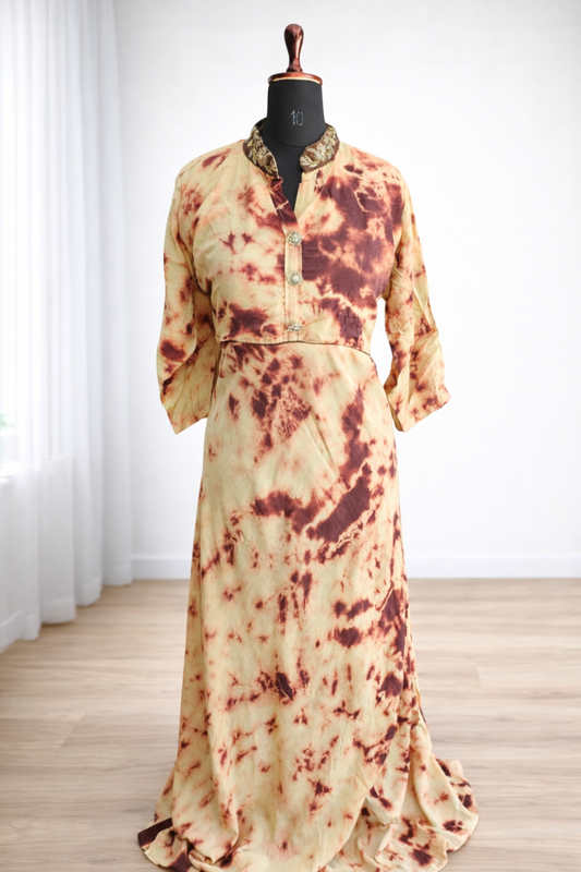 jeenas peach kurta set