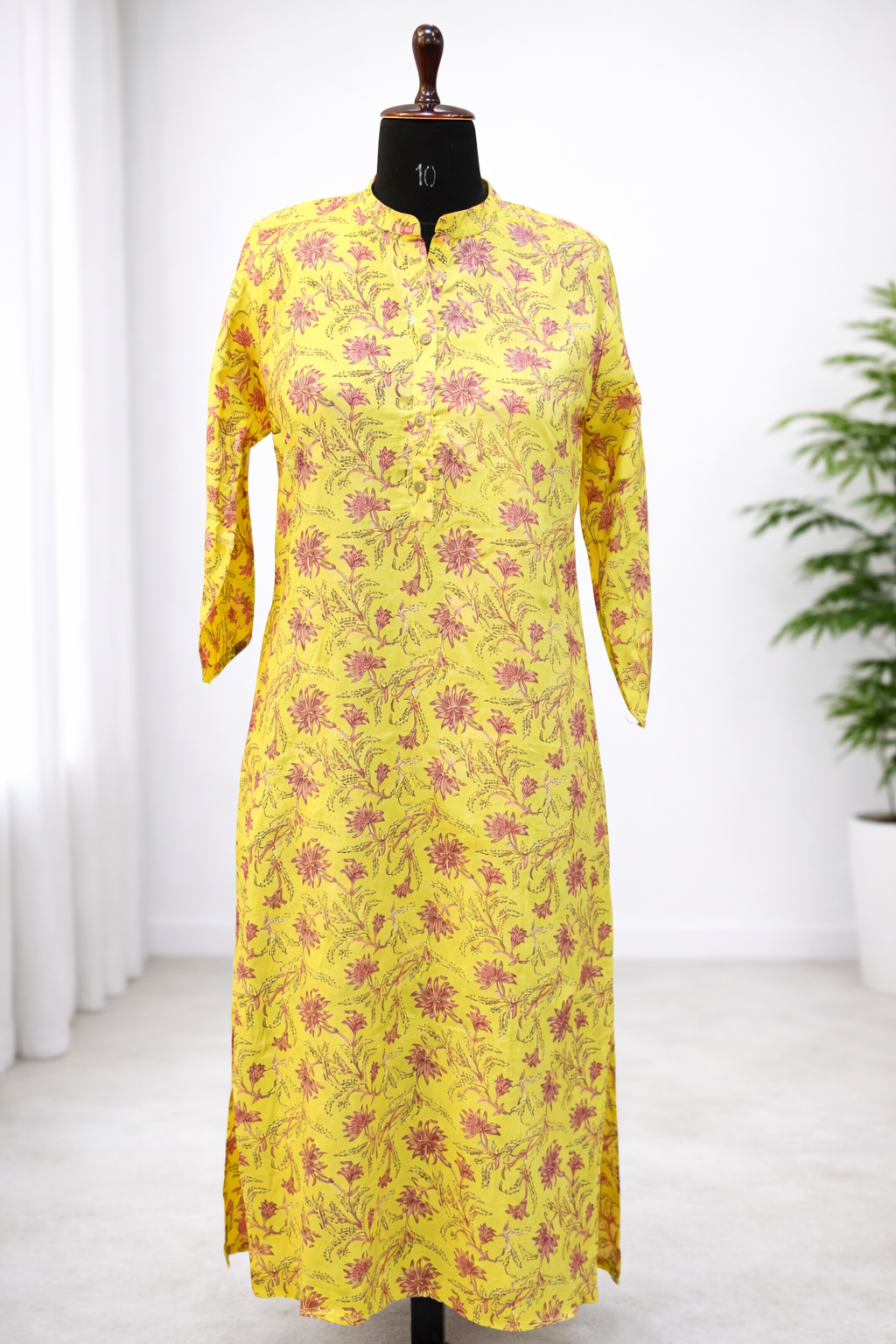 Jeenas yellow printed  Kurta