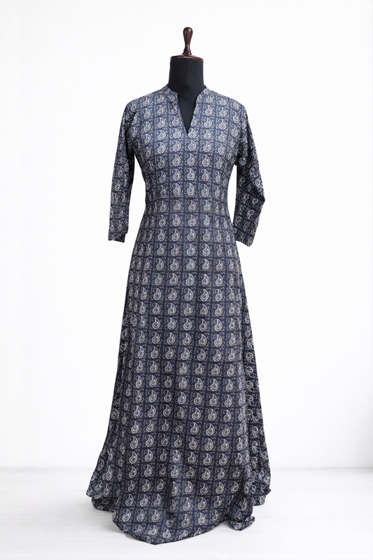 Jeenas black printed  Kurta