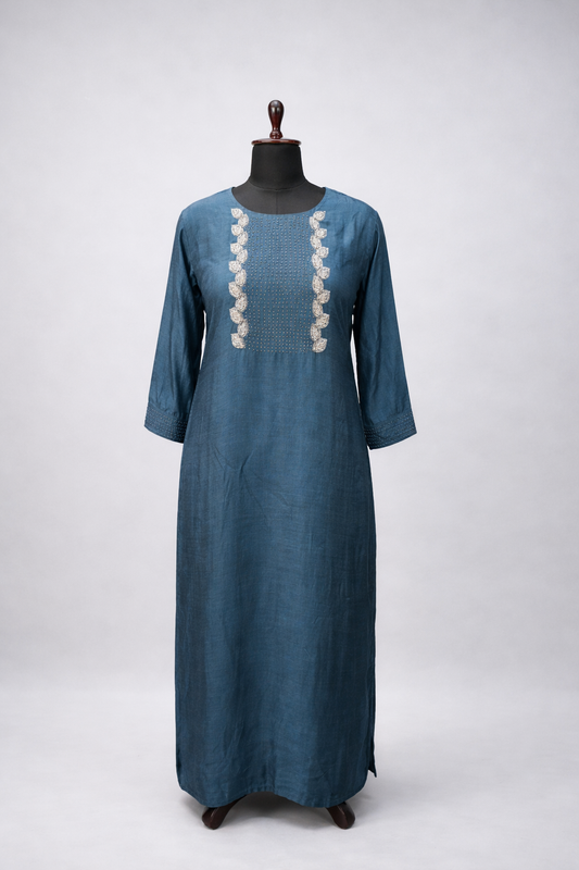 Jeenas blue straight kurta