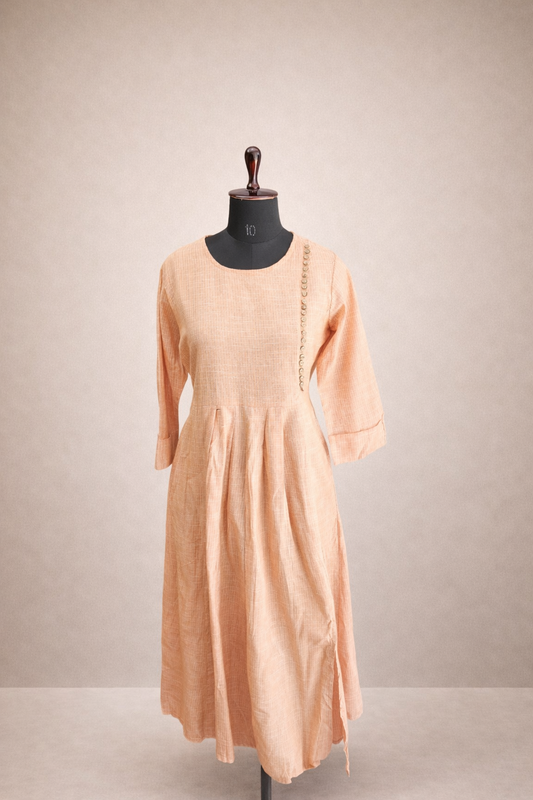 Jeenas Peach Gota Work Kurta
