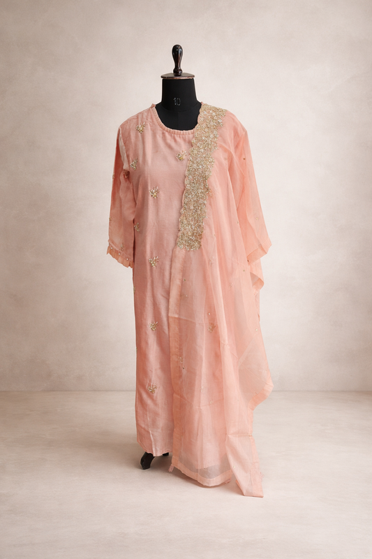 jeenas pink kurta Set