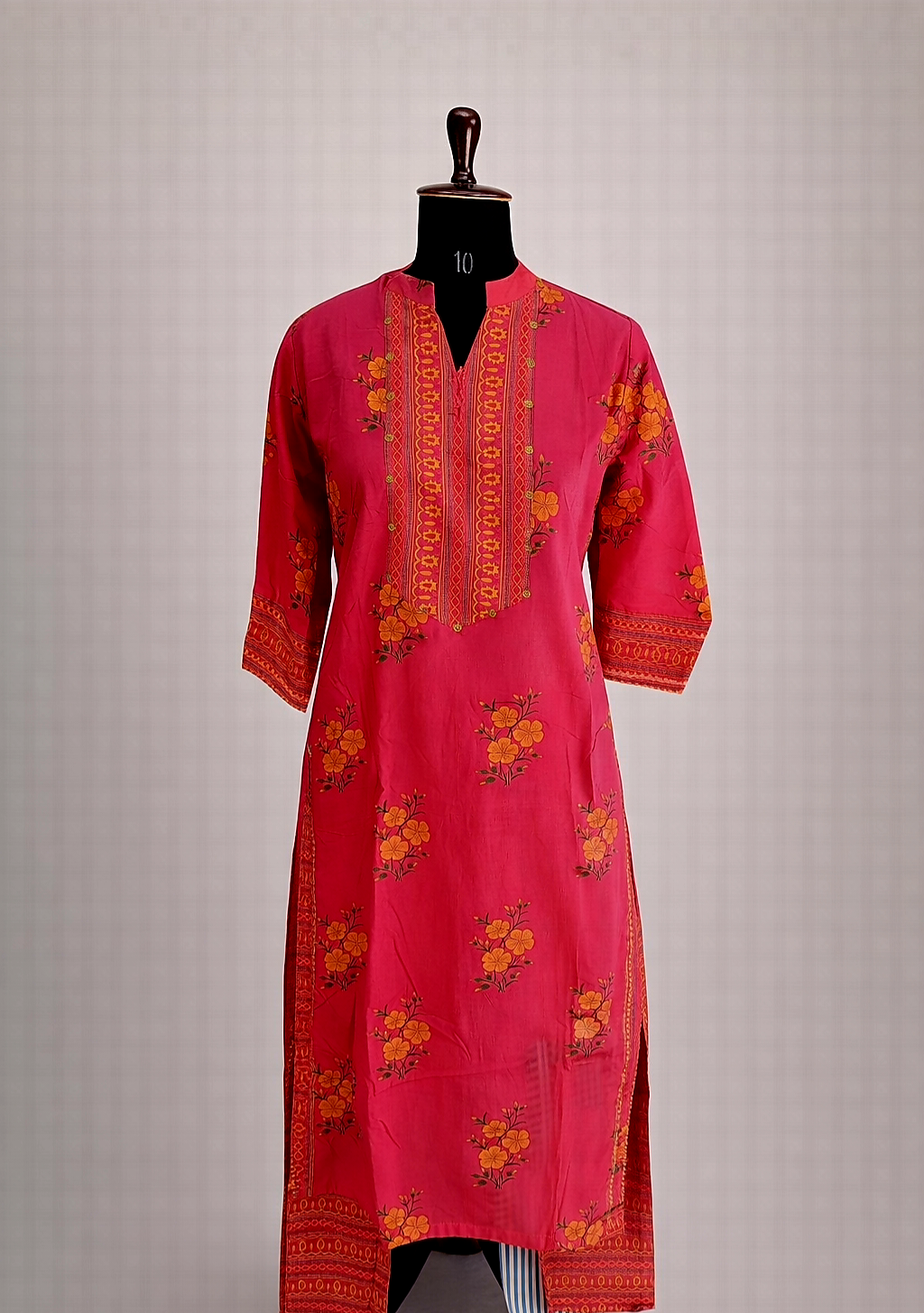 jeenas pink floral printed kurta