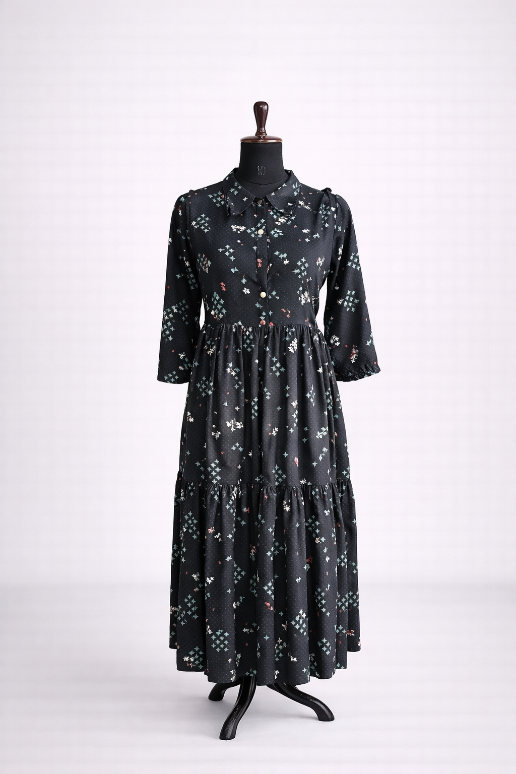 Jeenas black printed  Kurta