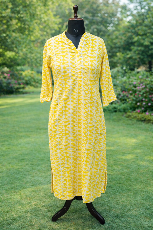 Jeenas yellow printed Kurta