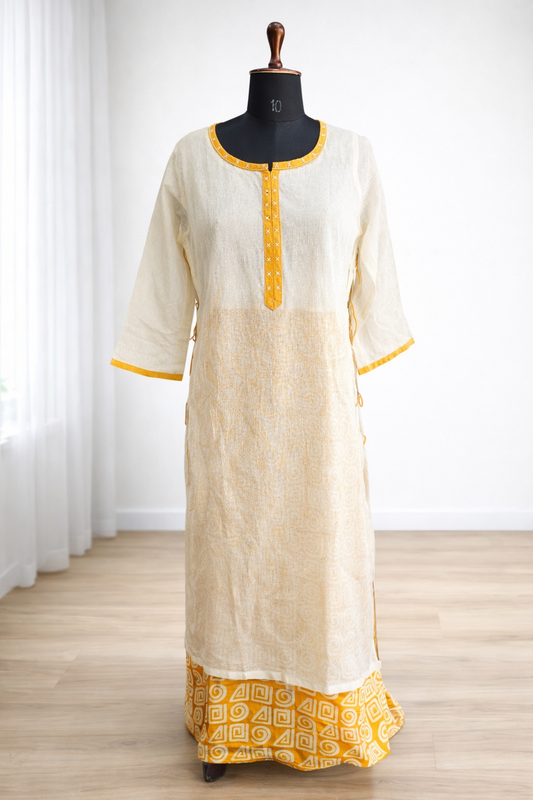 jeenas white long kurta