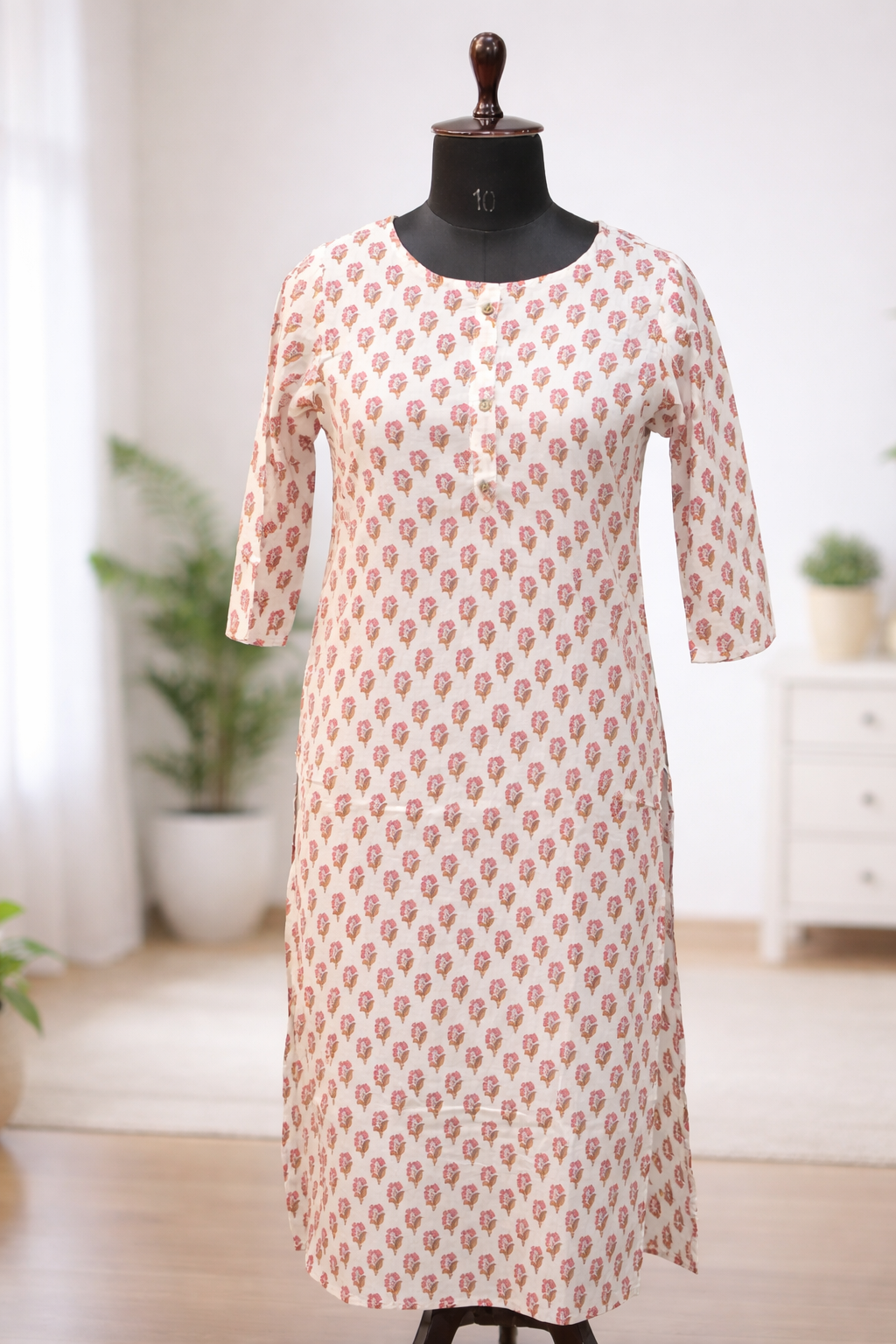 Jeenas ZRI Floral Print Straight Kurta
