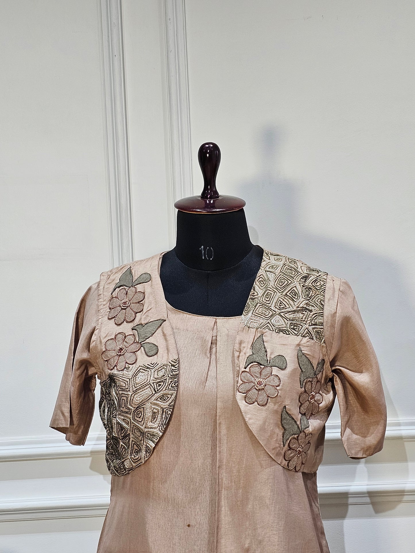 Pure silk kurti with jacket