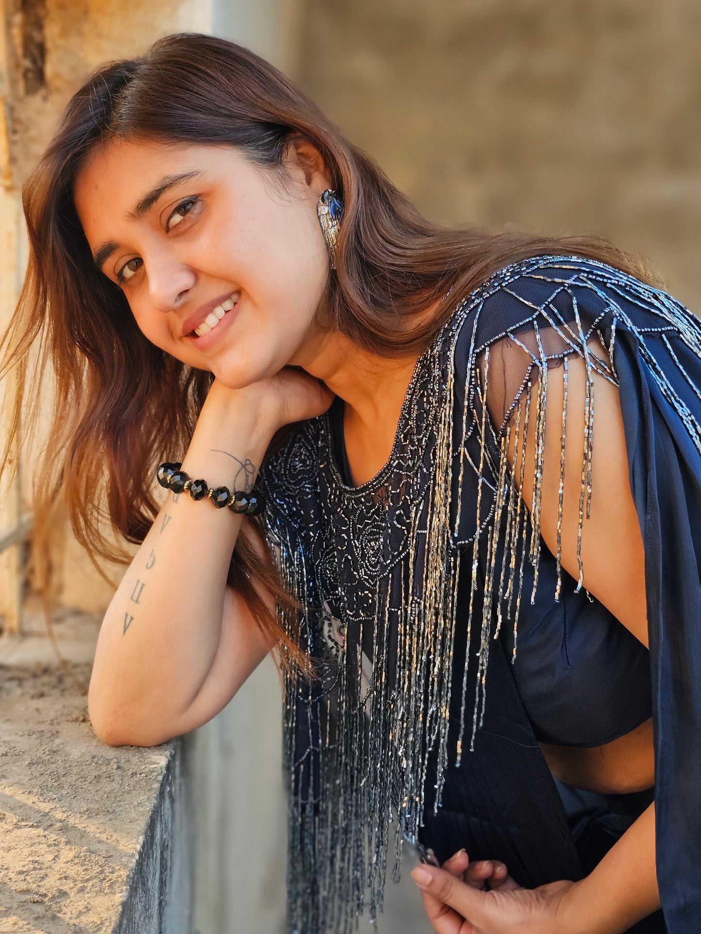 Jeena’s indowestern saree