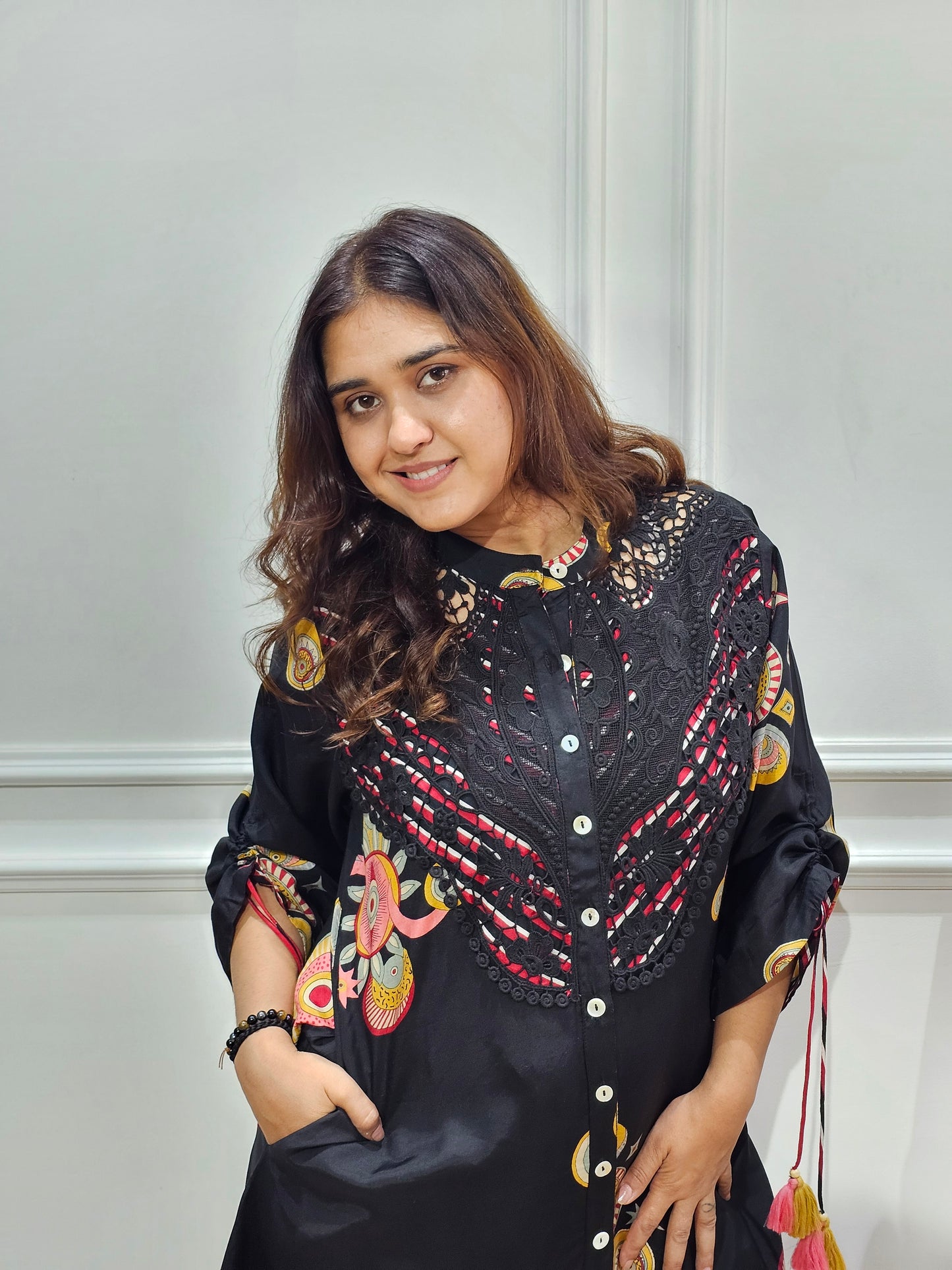 Jeenas digital black pant kurta